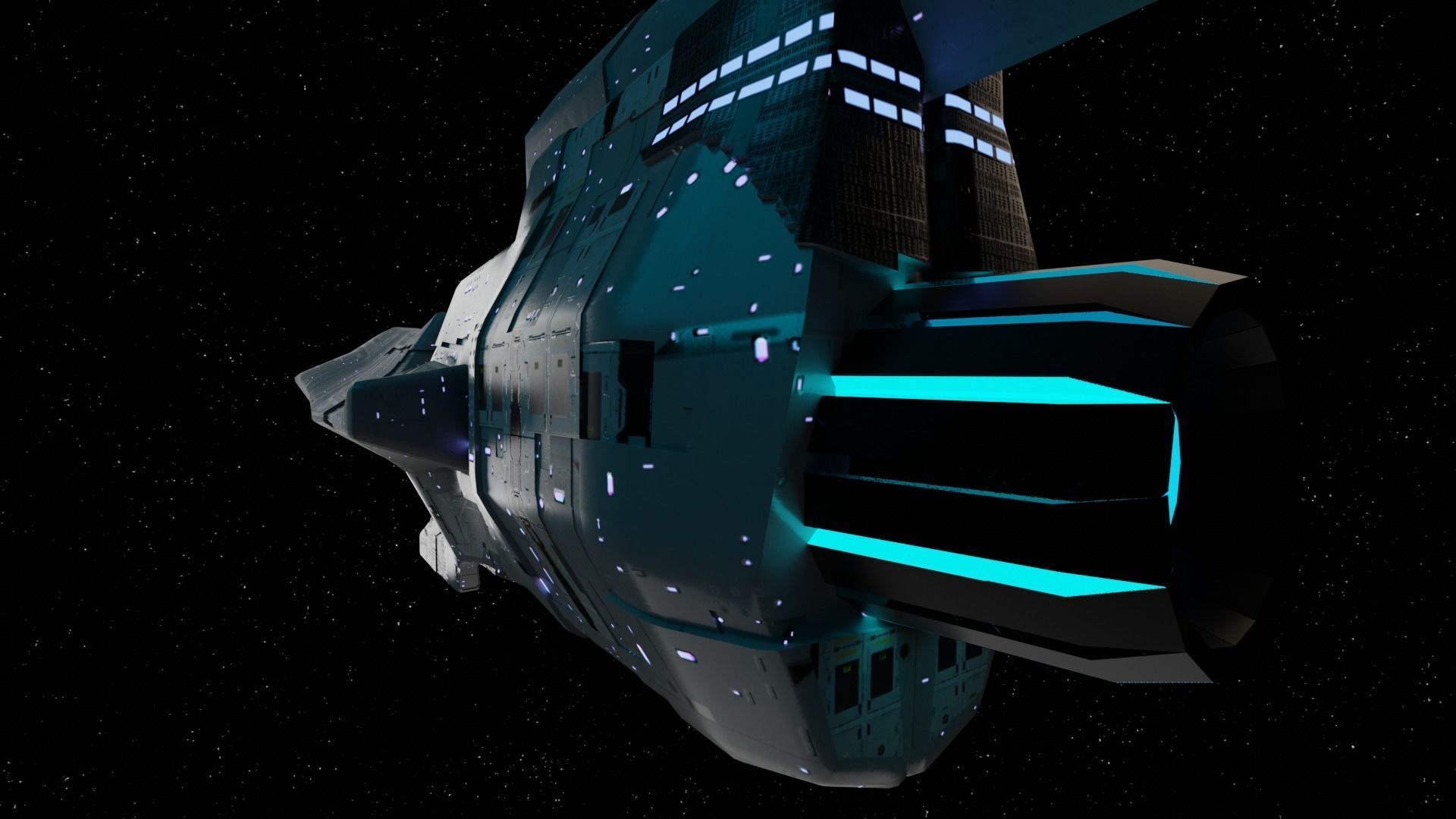 Star Ship Low-poly 3D model_6