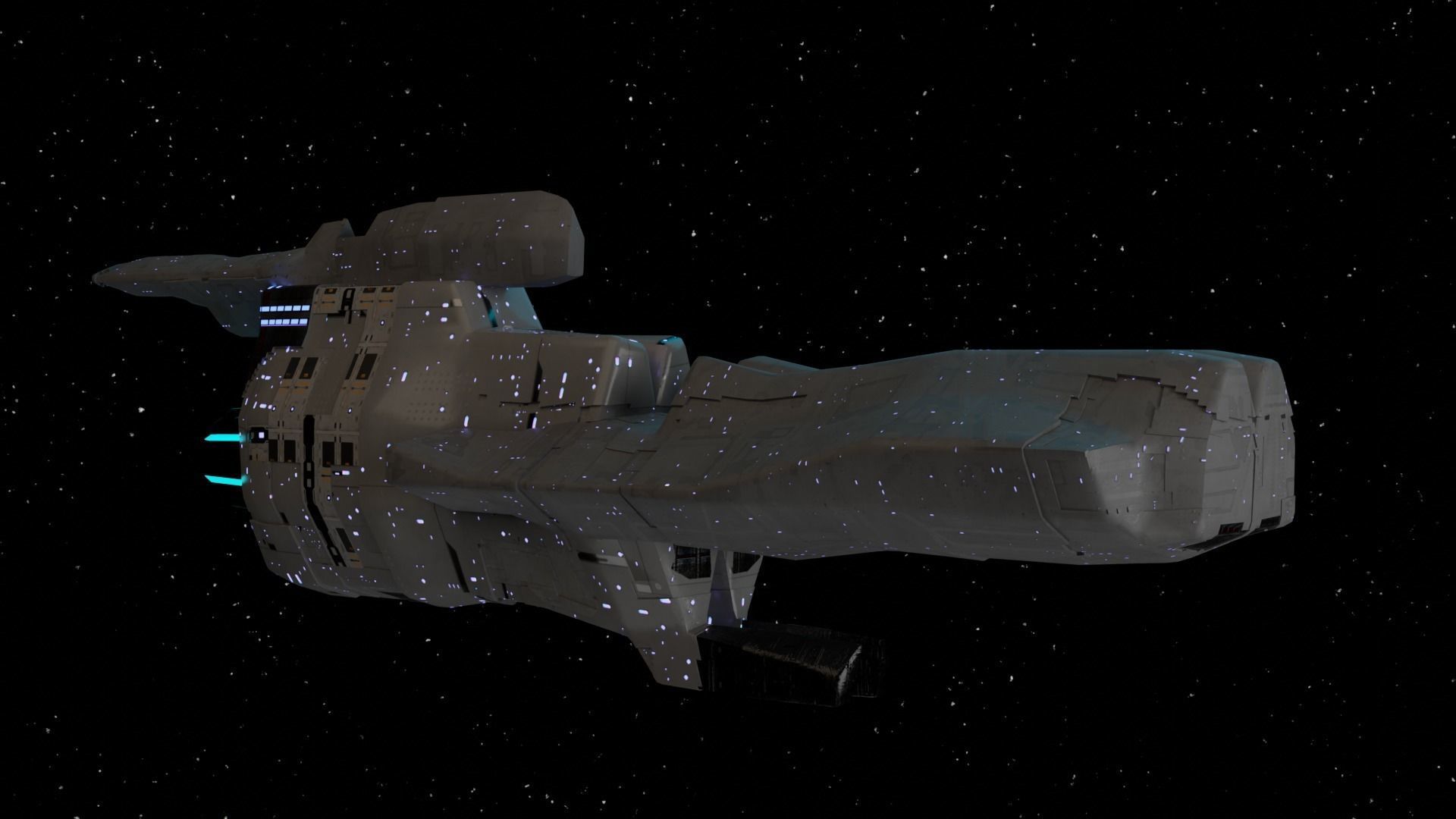 Star Ship Low-poly 3D model_3