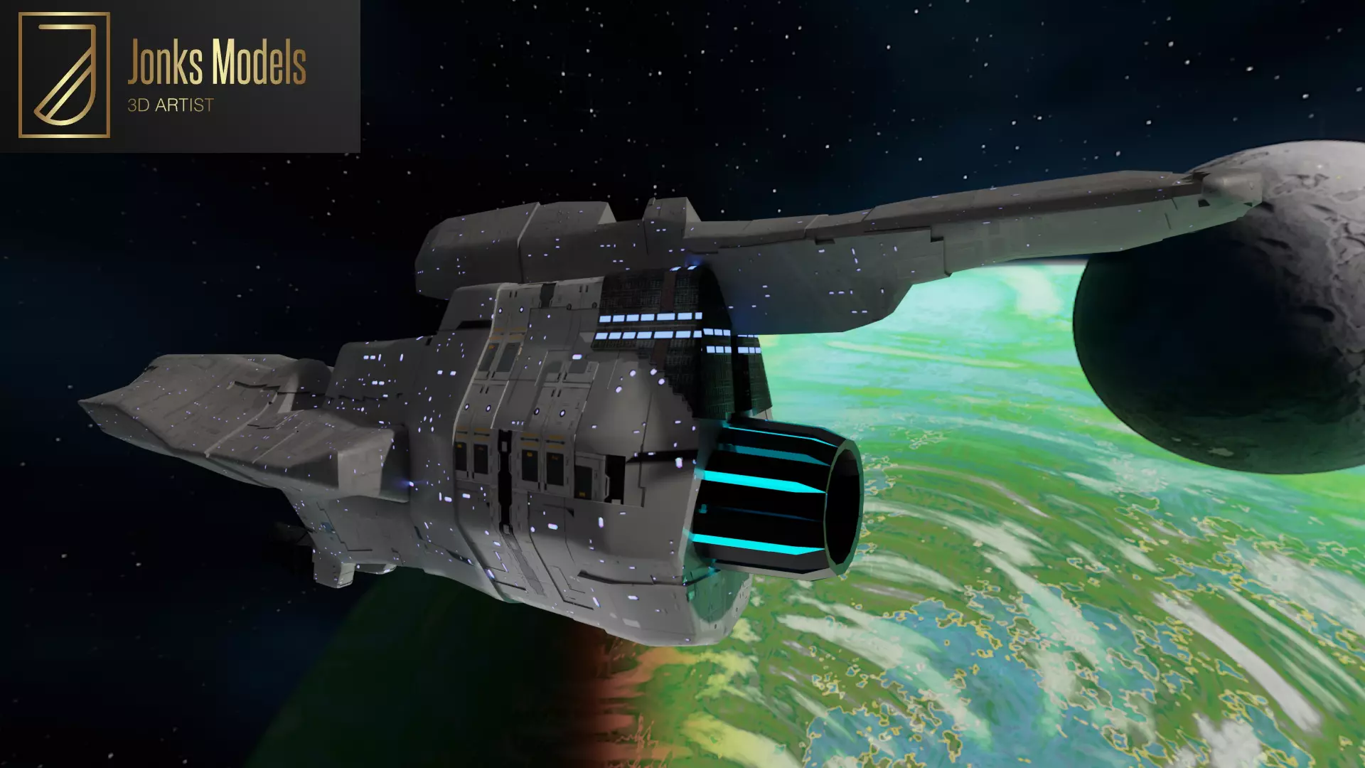 Star Ship Low-poly 3D model_0