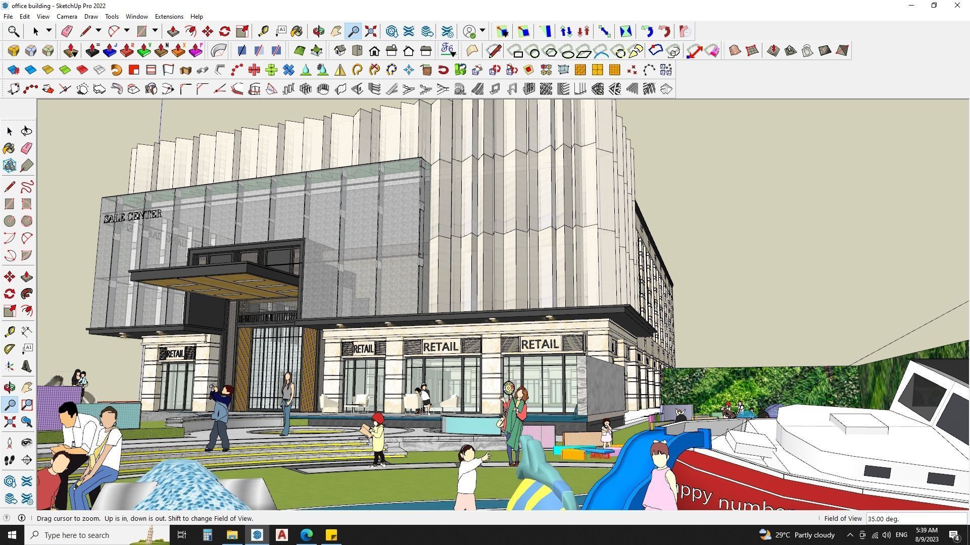 office building 3d model sketchup 3D model_3