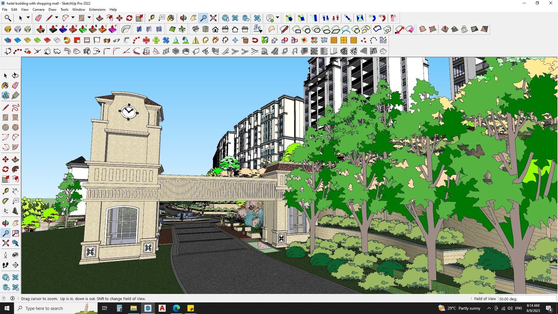 HOTEL SKETCHUP MODEL APARTMENTS CITY 3D model_16