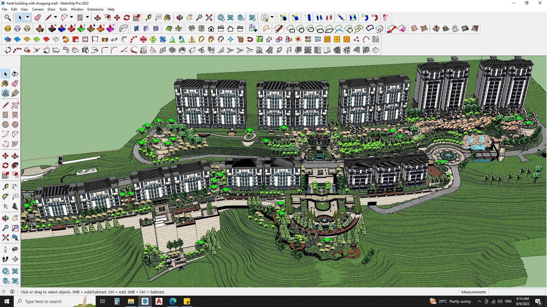 HOTEL SKETCHUP MODEL APARTMENTS CITY 3D model_19