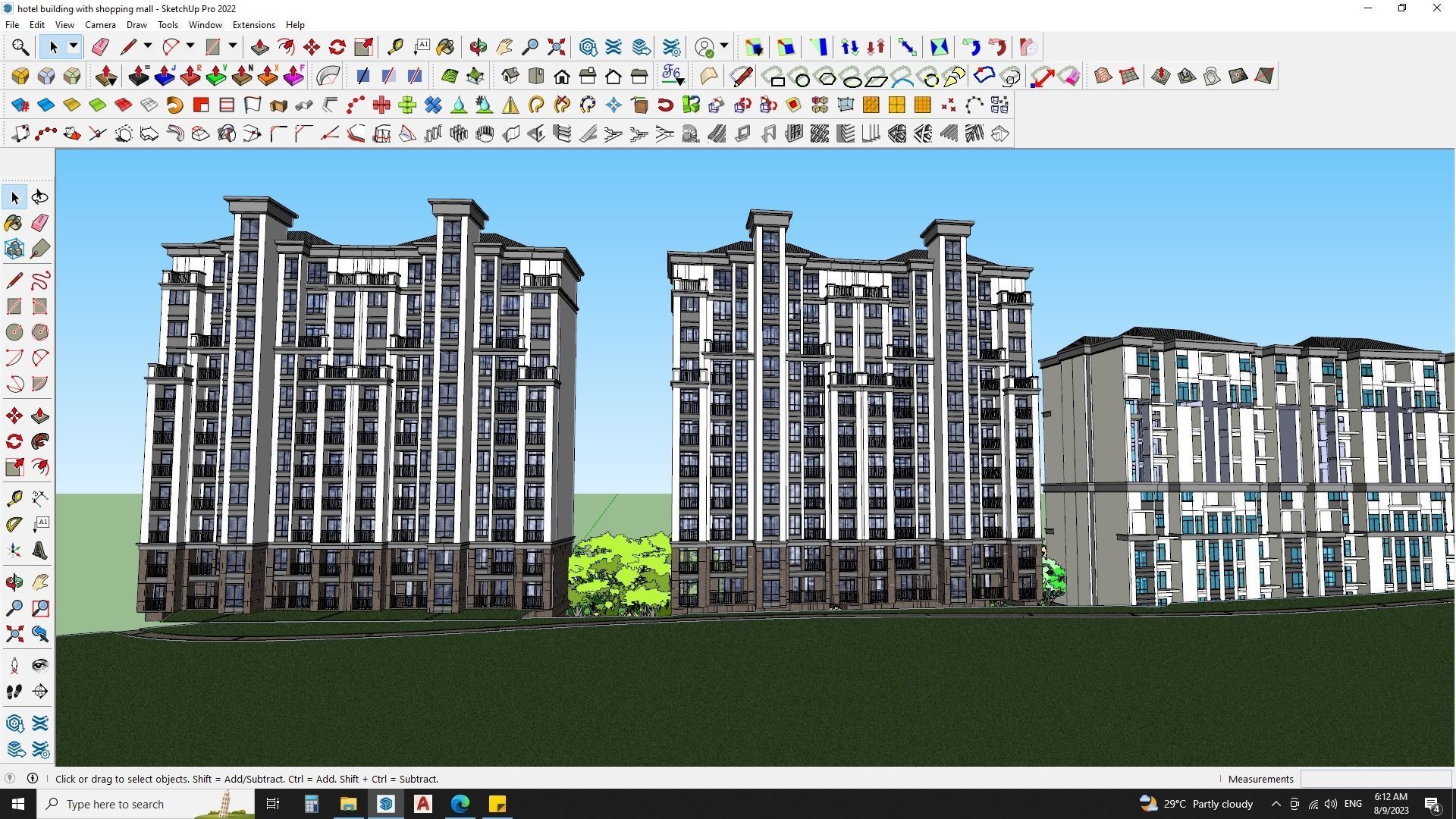HOTEL SKETCHUP MODEL APARTMENTS CITY 3D model_3