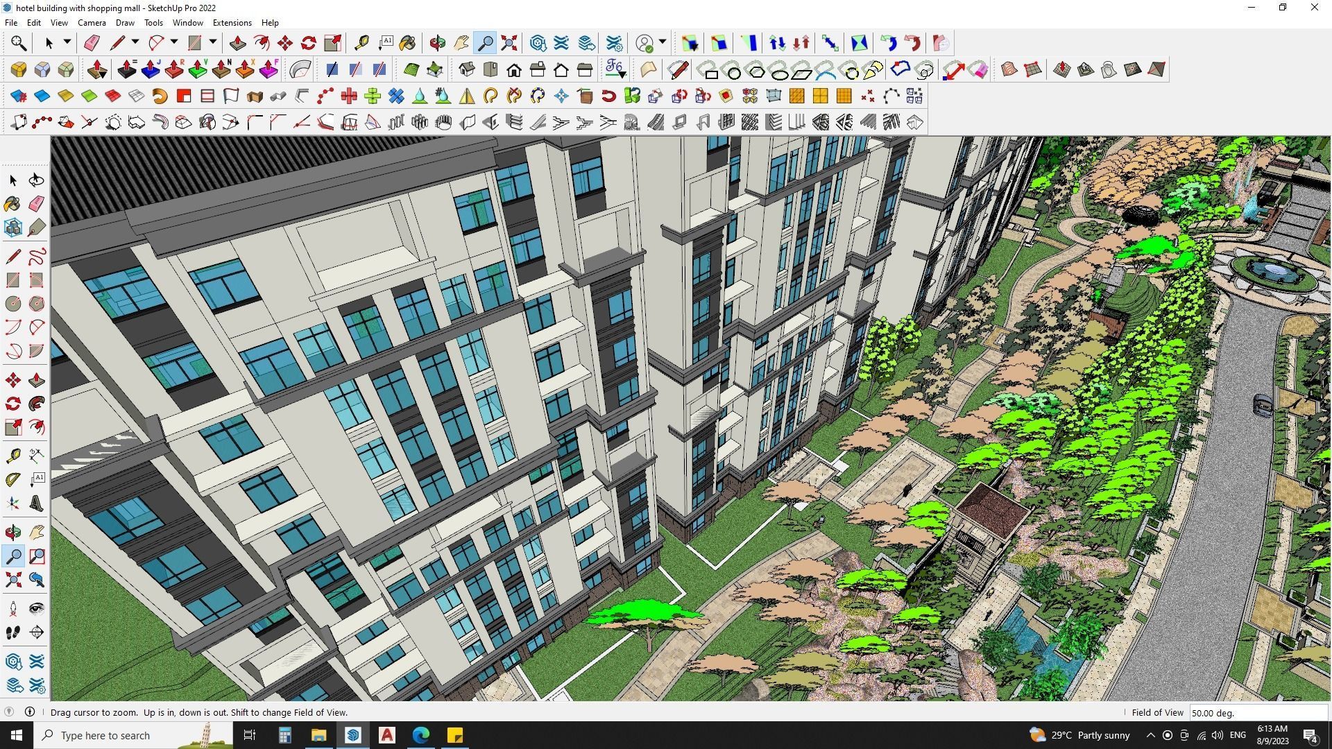 HOTEL SKETCHUP MODEL APARTMENTS CITY 3D model_14