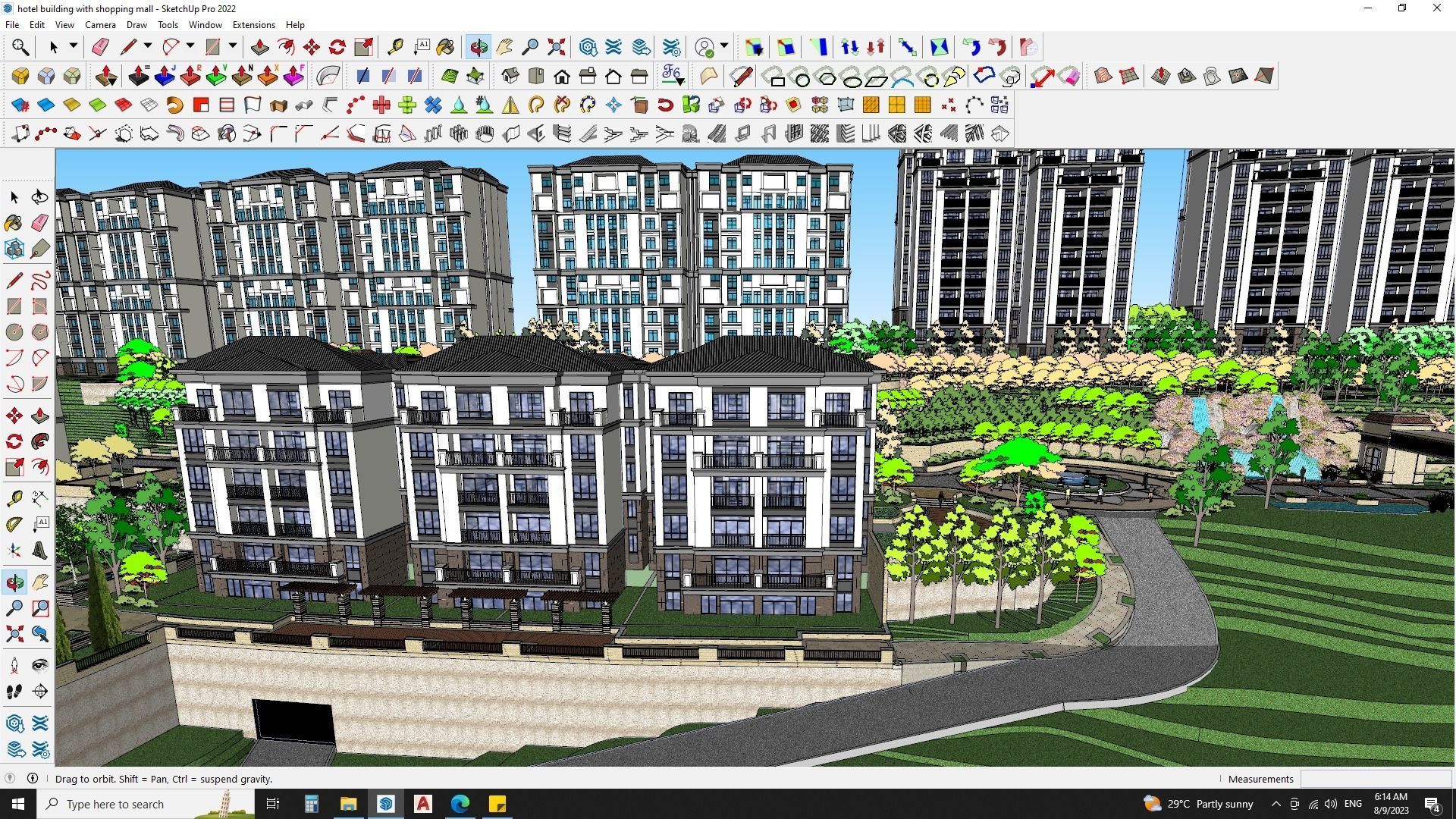 HOTEL SKETCHUP MODEL APARTMENTS CITY 3D model_17