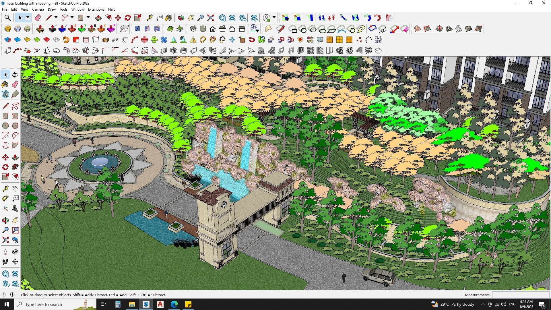 HOTEL SKETCHUP MODEL APARTMENTS CITY 3D model_26