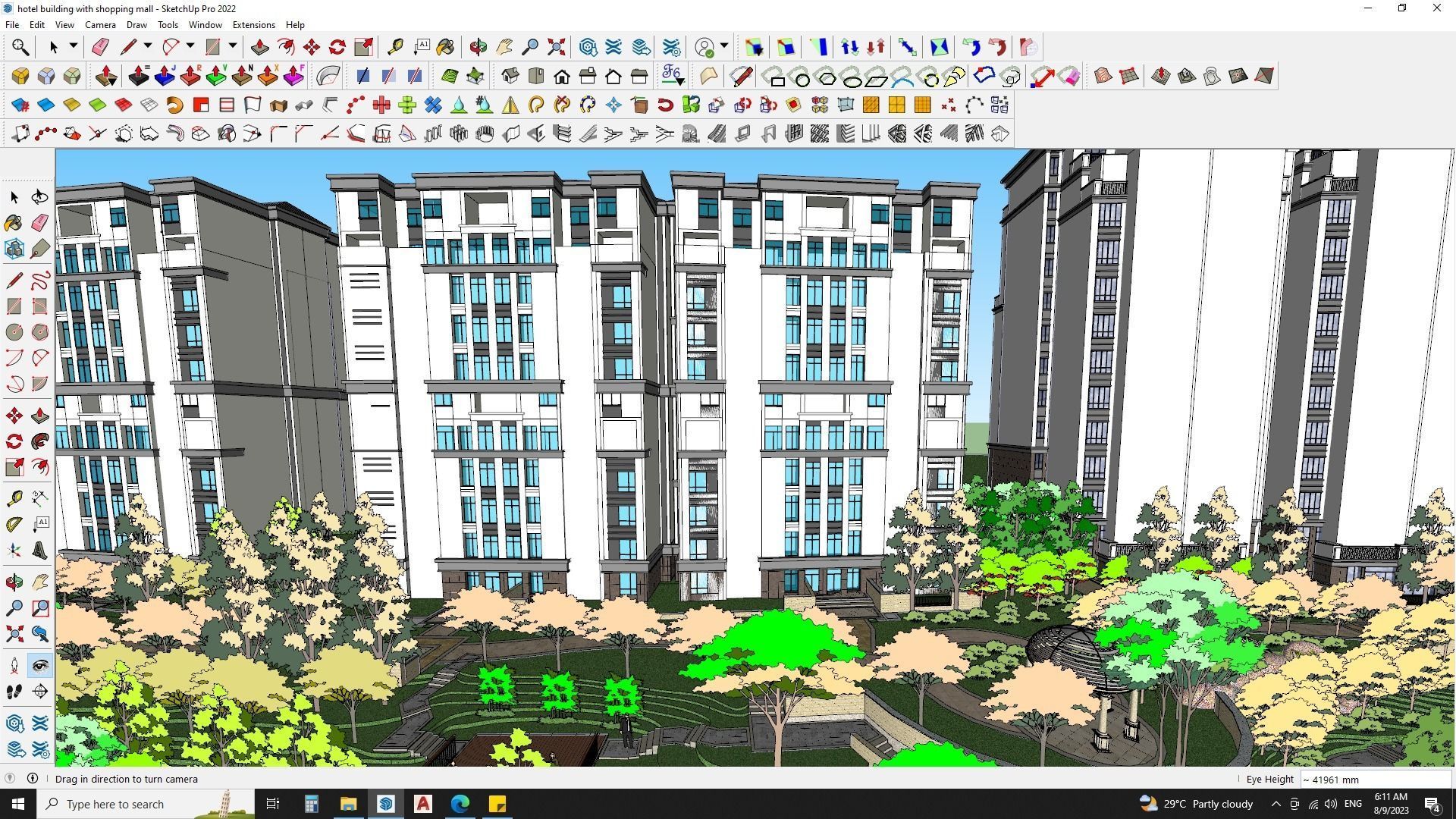 HOTEL SKETCHUP MODEL APARTMENTS CITY 3D model_23