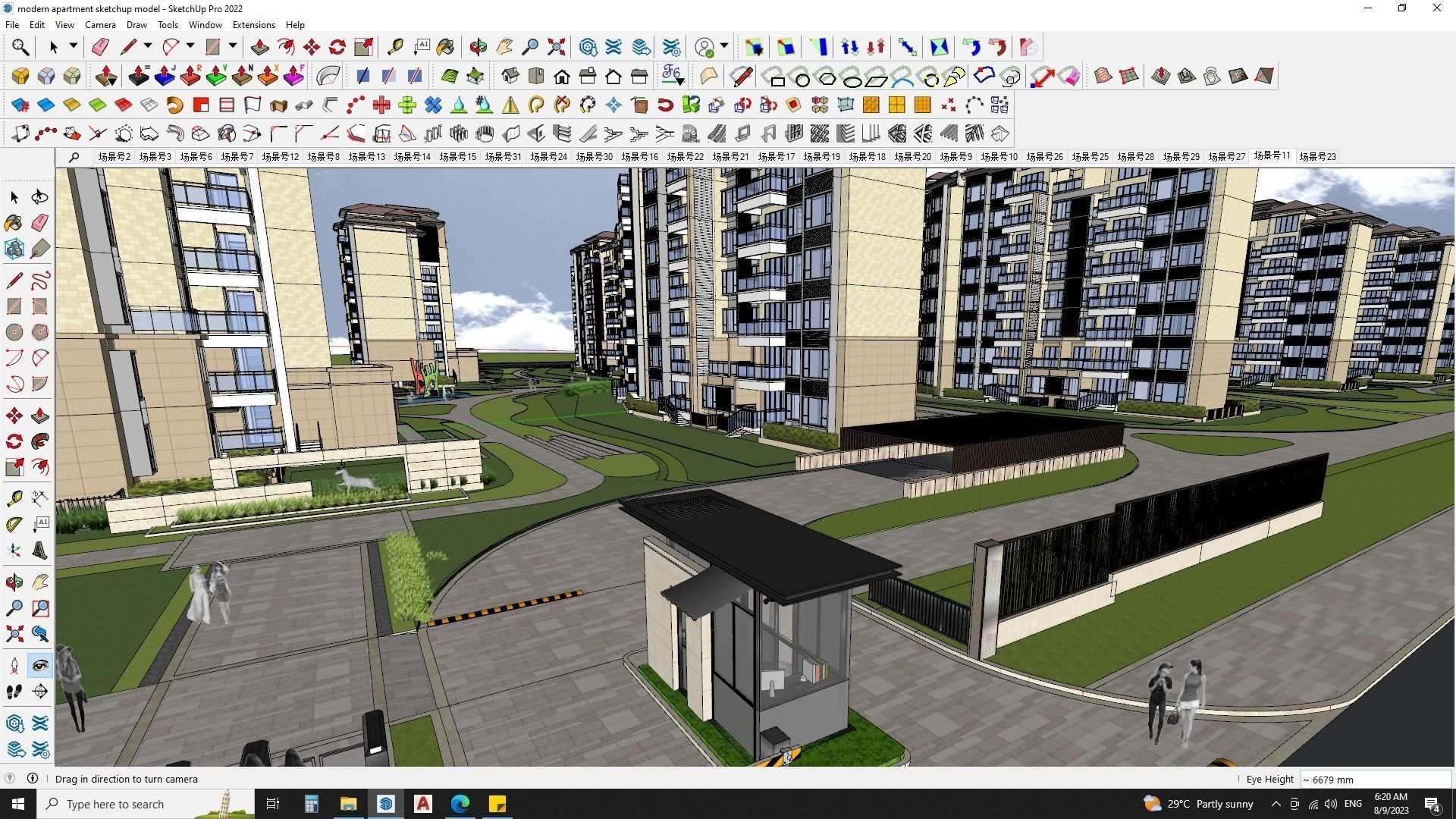 16 APARTMENT BUILDINGS AROUND LANDSCAPE 3D MODEL 3D model_10