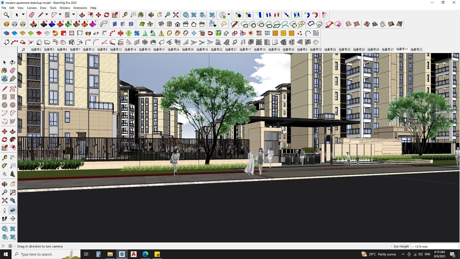 16 APARTMENT BUILDINGS AROUND LANDSCAPE 3D MODEL 3D model_20