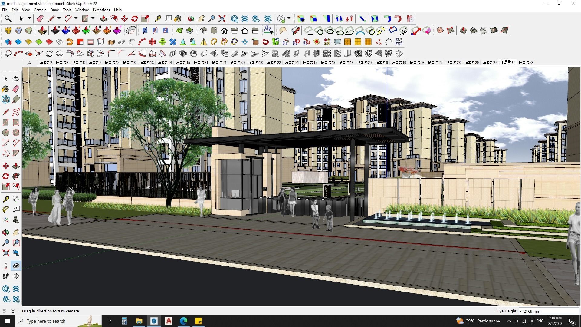 16 APARTMENT BUILDINGS AROUND LANDSCAPE 3D MODEL 3D model_21