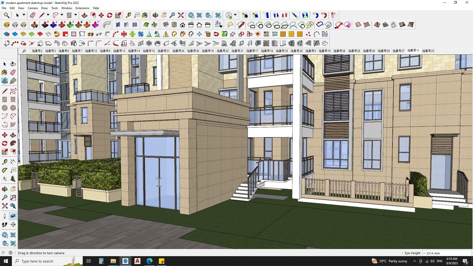 16 APARTMENT BUILDINGS AROUND LANDSCAPE 3D MODEL 3D model_22