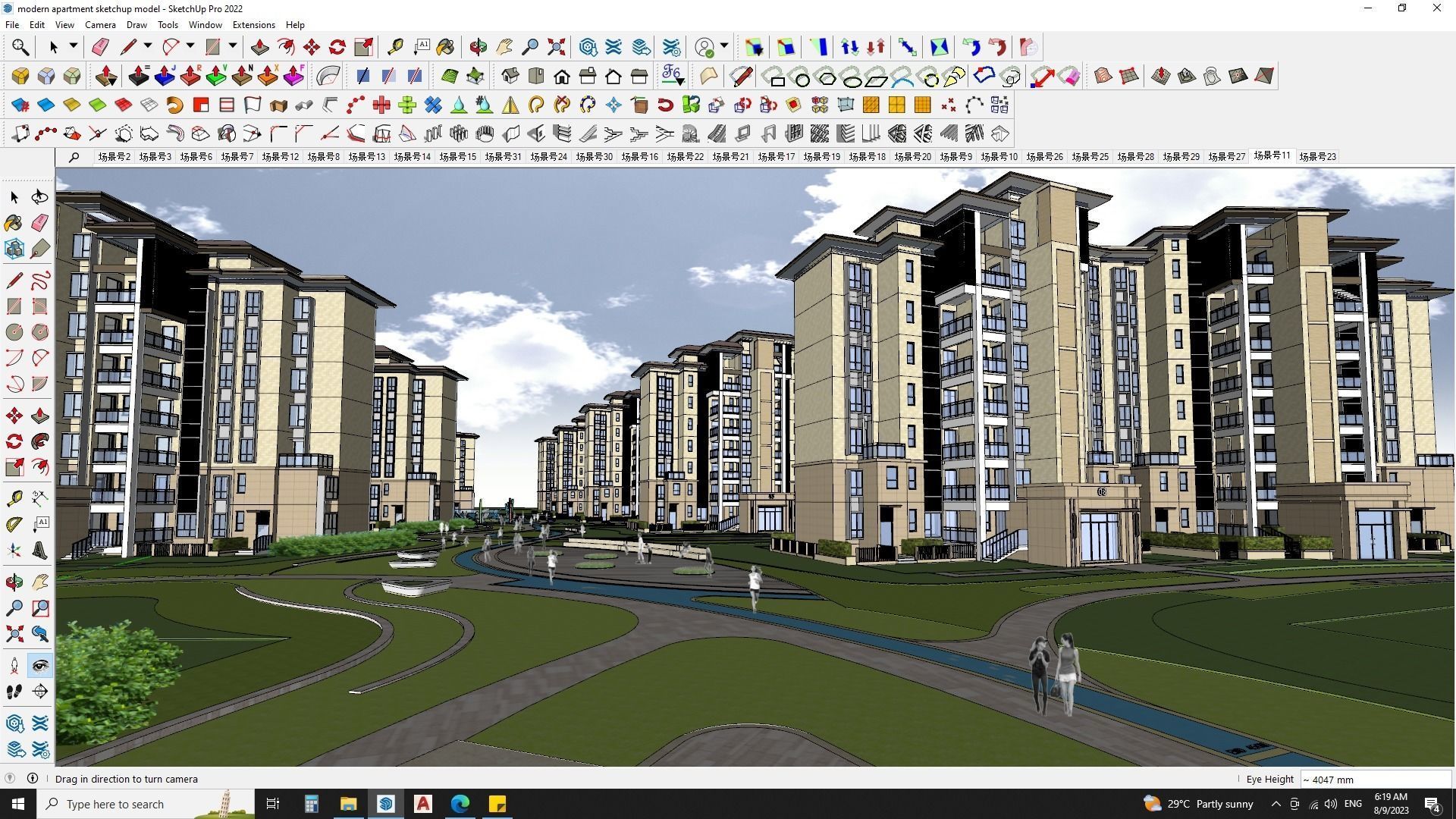 16 APARTMENT BUILDINGS AROUND LANDSCAPE 3D MODEL 3D model_5