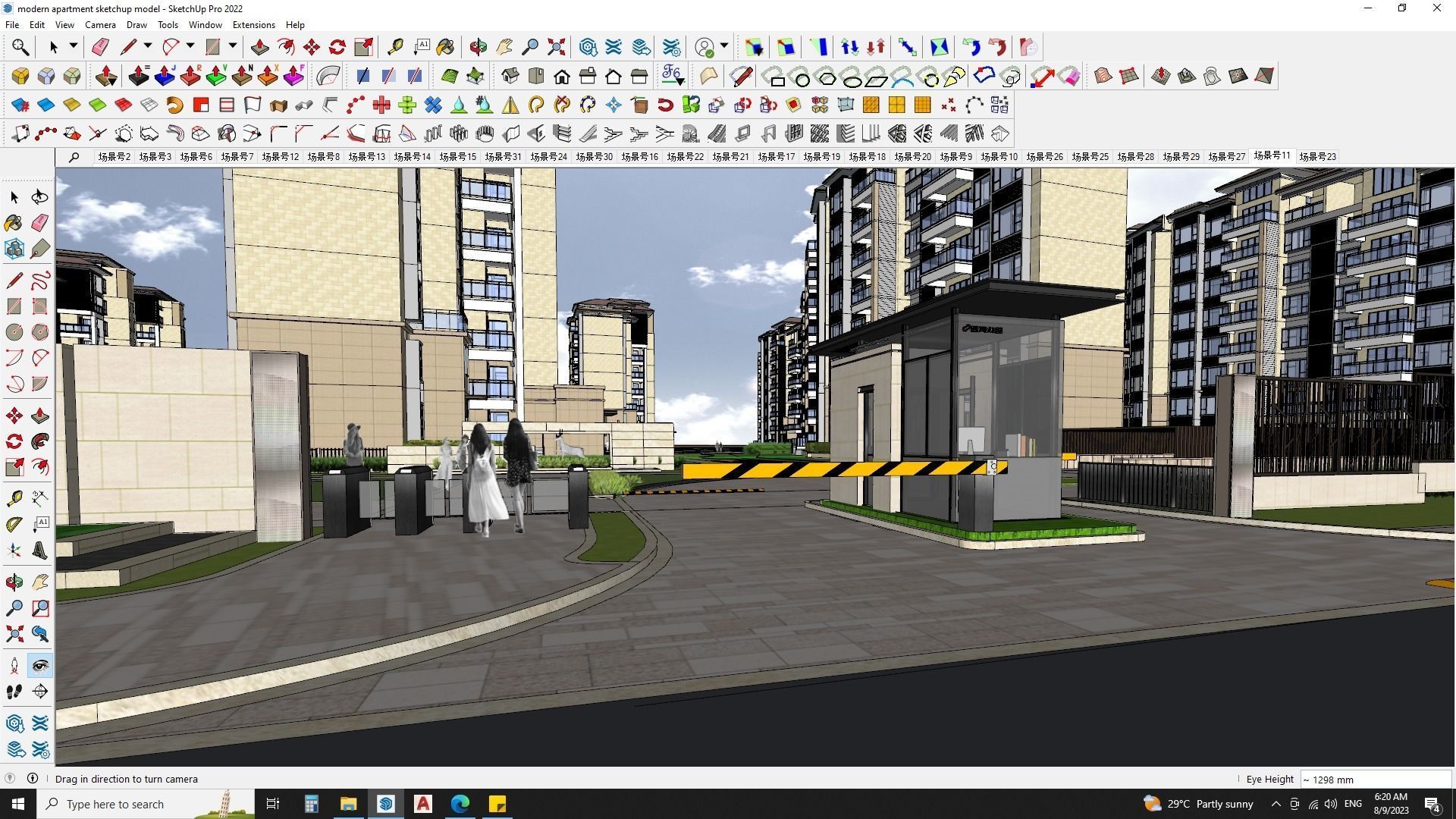 16 APARTMENT BUILDINGS AROUND LANDSCAPE 3D MODEL 3D model_9