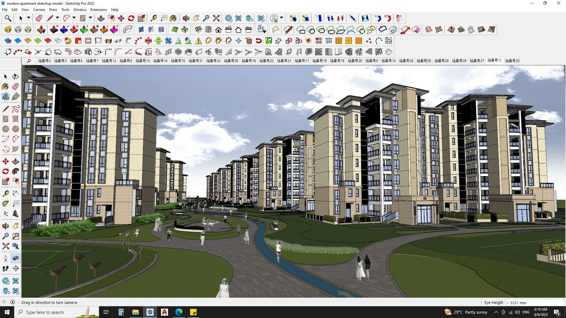 16 APARTMENT BUILDINGS AROUND LANDSCAPE 3D MODEL 3D model_4