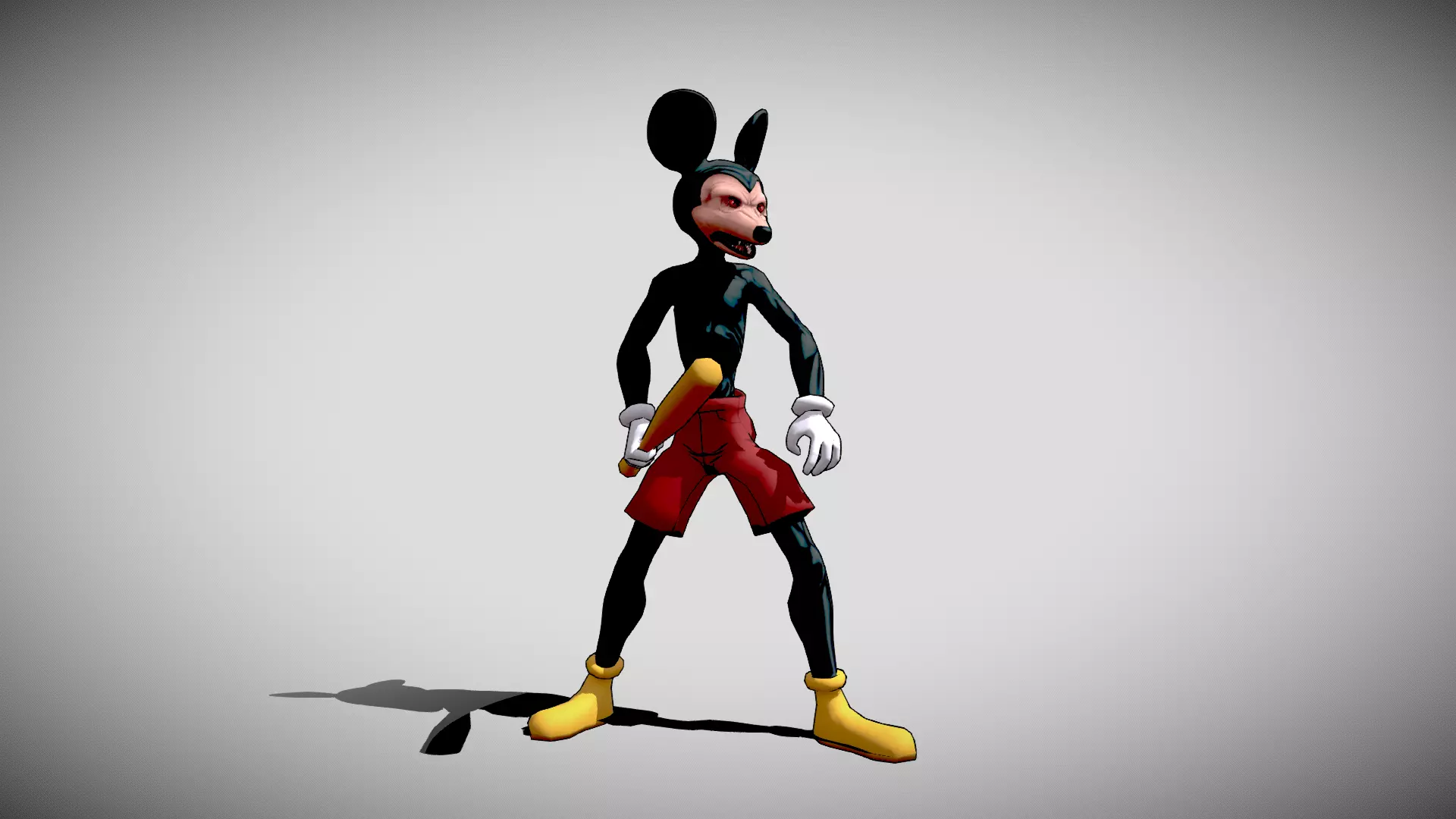 Mickey Mouse Low-poly 3D model