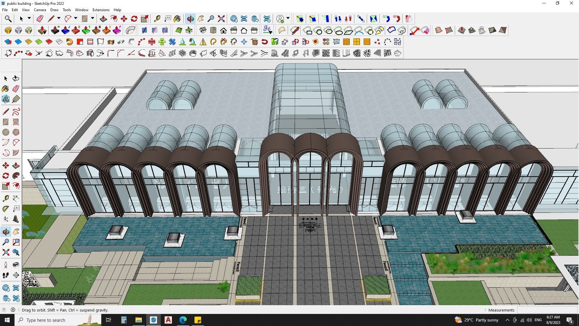3D architecture model of university library building 3D model_4