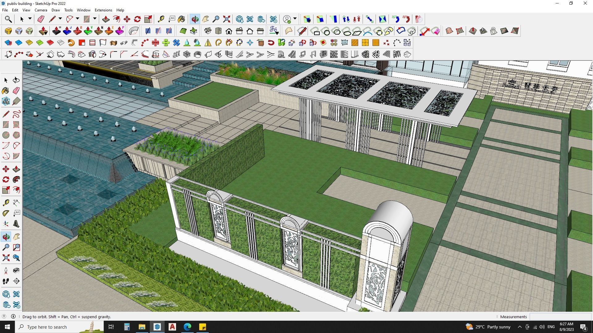 3D architecture model of university library building 3D model_2
