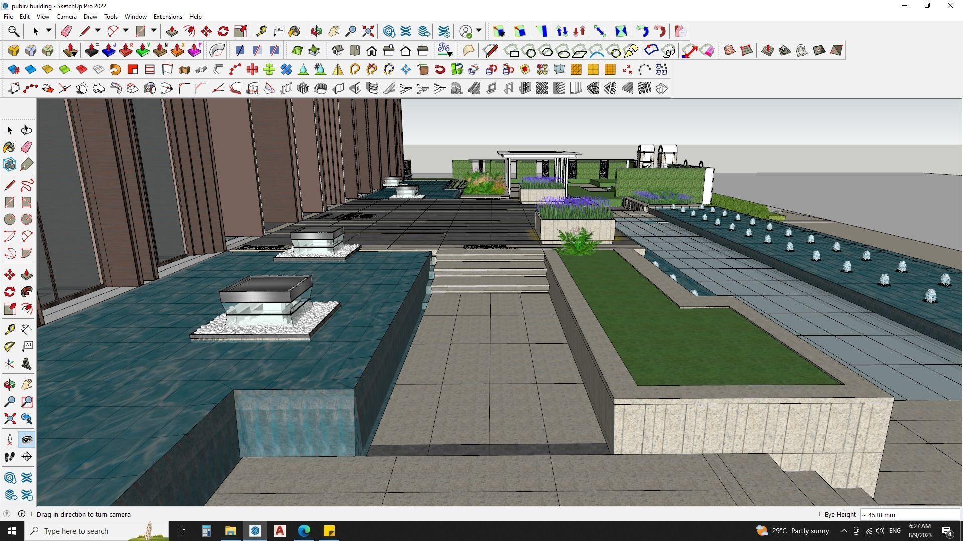 3D architecture model of university library building 3D model_1