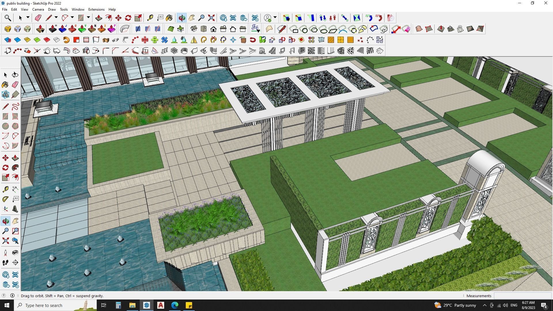 3D architecture model of university library building 3D model_16