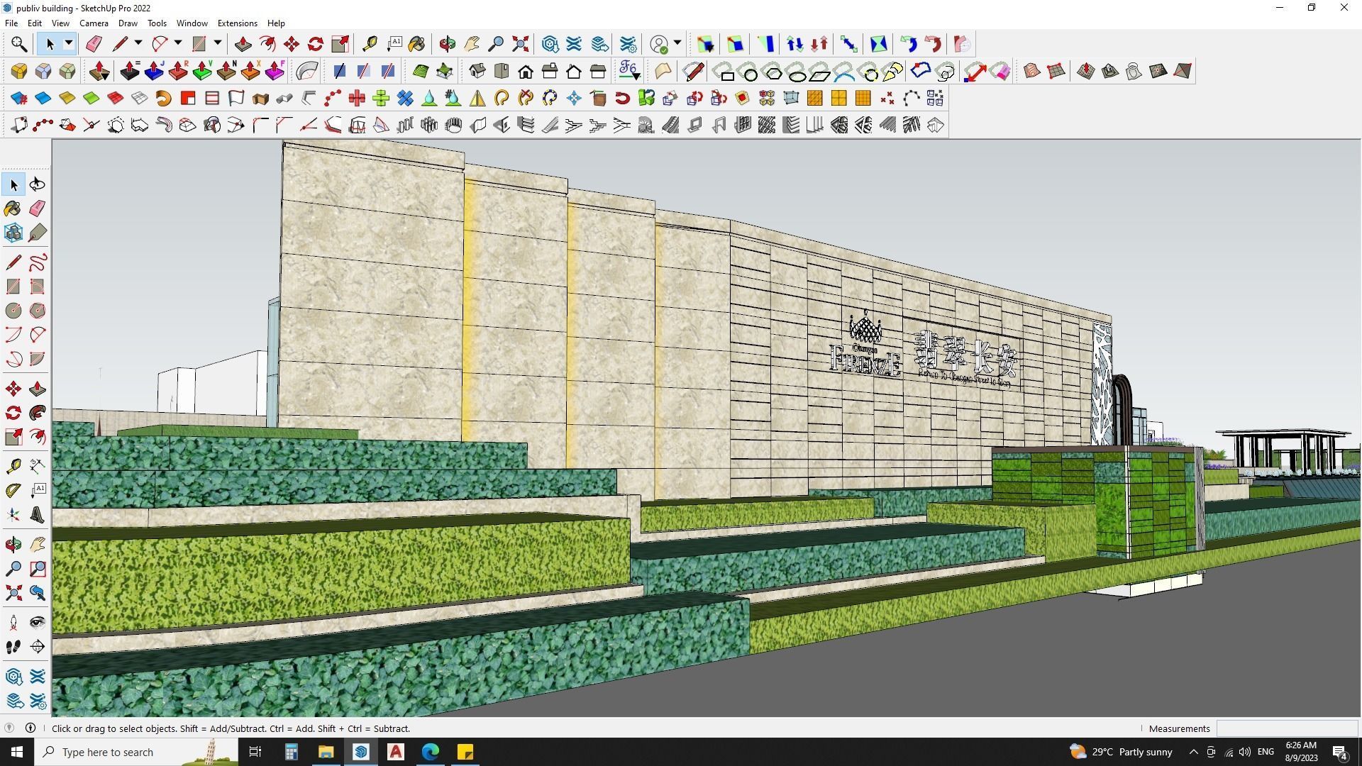 3D architecture model of university library building 3D model_11