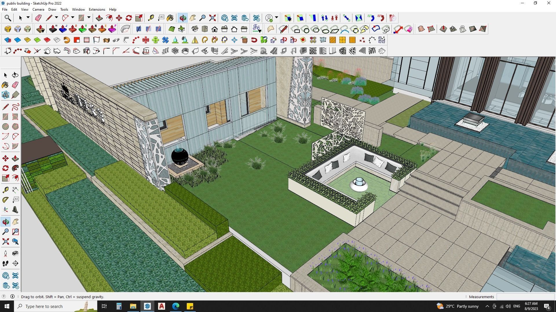 3D architecture model of university library building 3D model_13