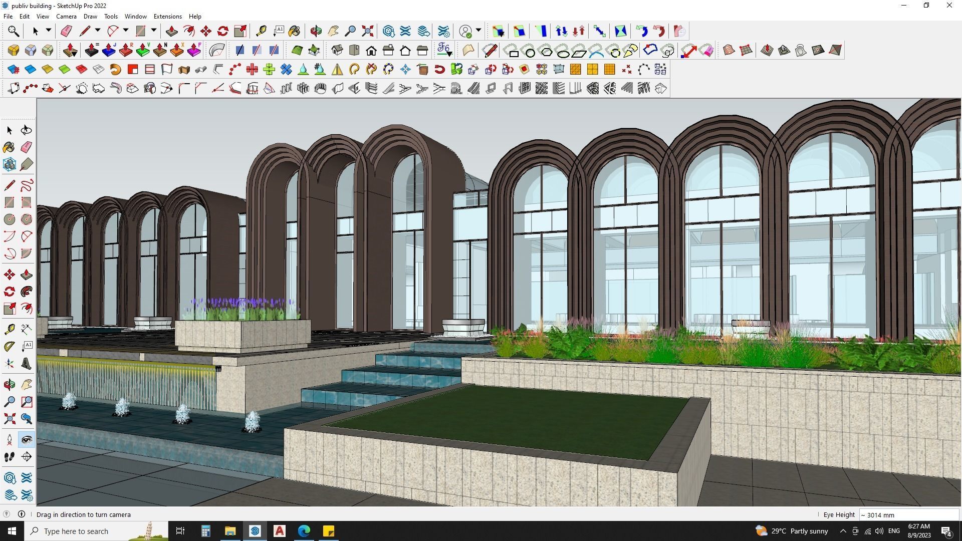 3D architecture model of university library building 3D model_5