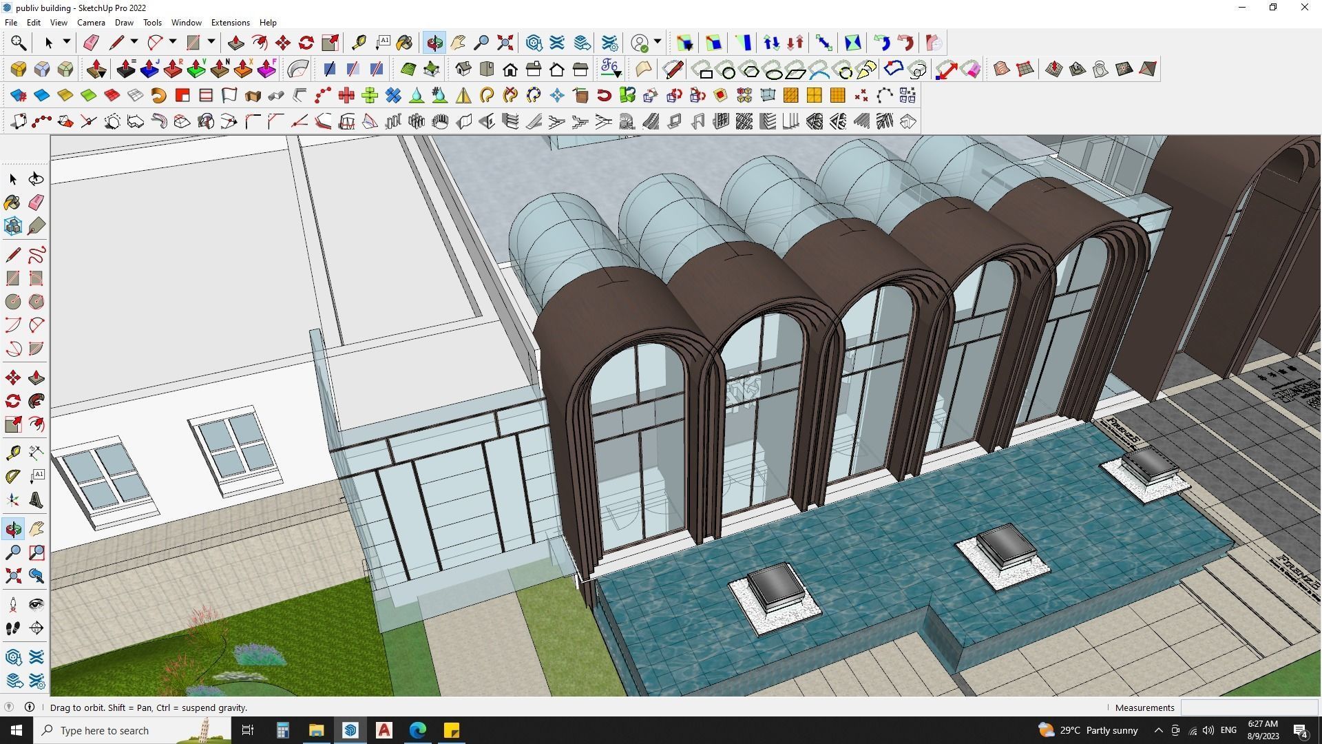 3D architecture model of university library building 3D model_14