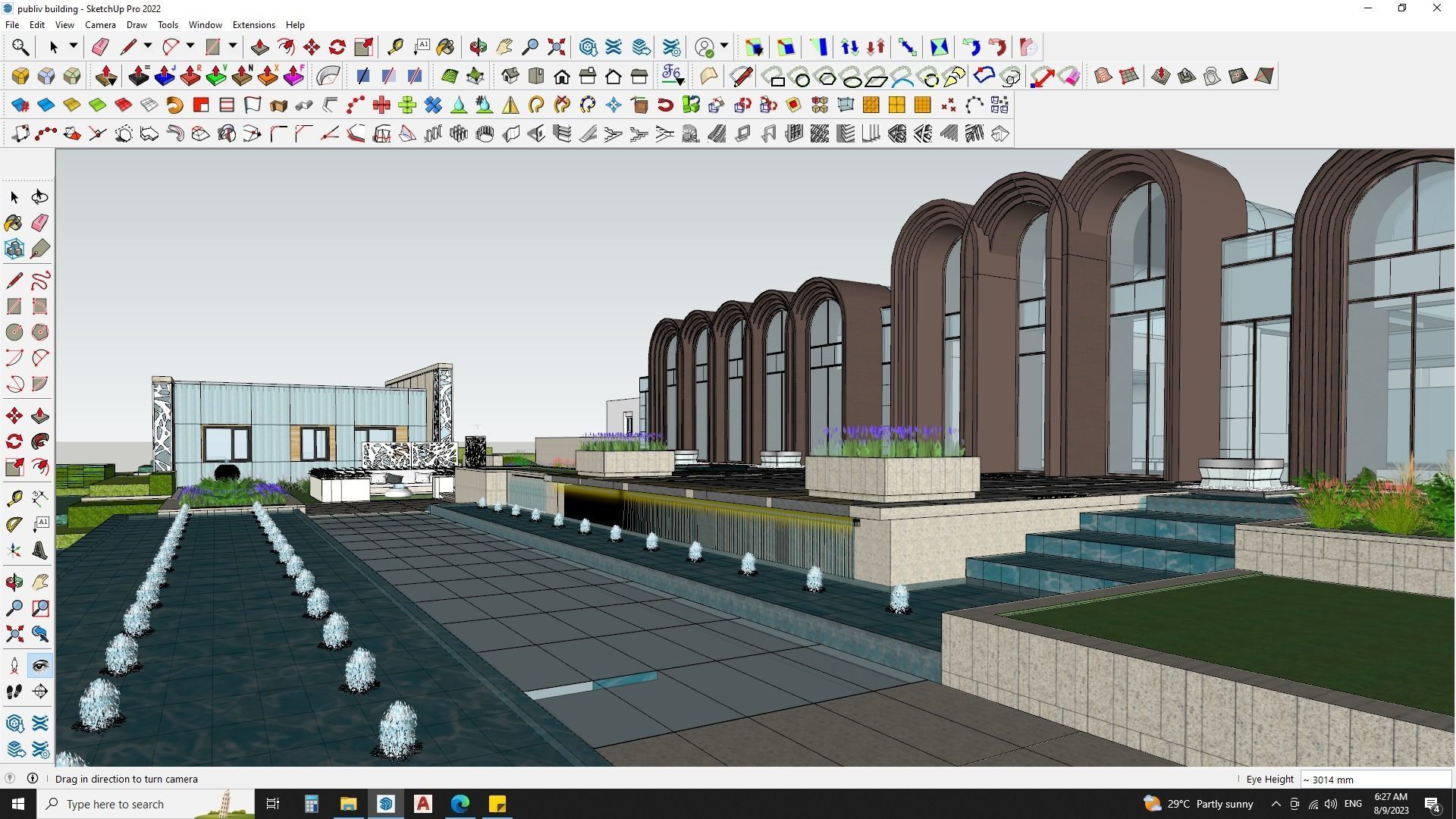3D architecture model of university library building 3D model_6