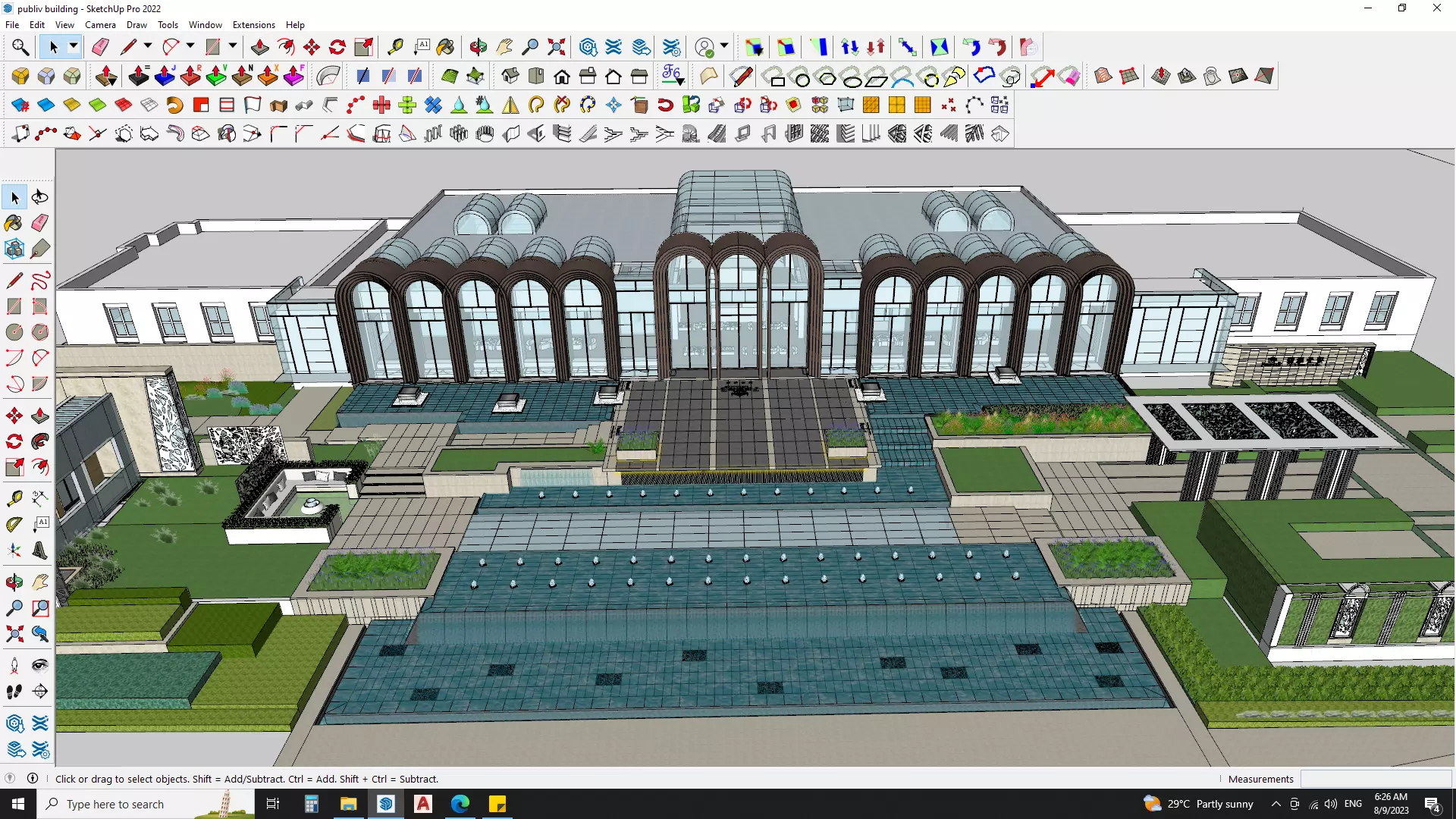 3D architecture model of university library building 3D model_0