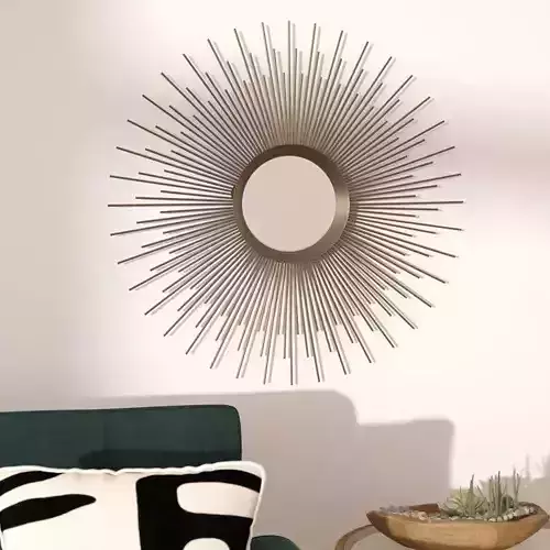 Sunburst Metal Wall Mirror