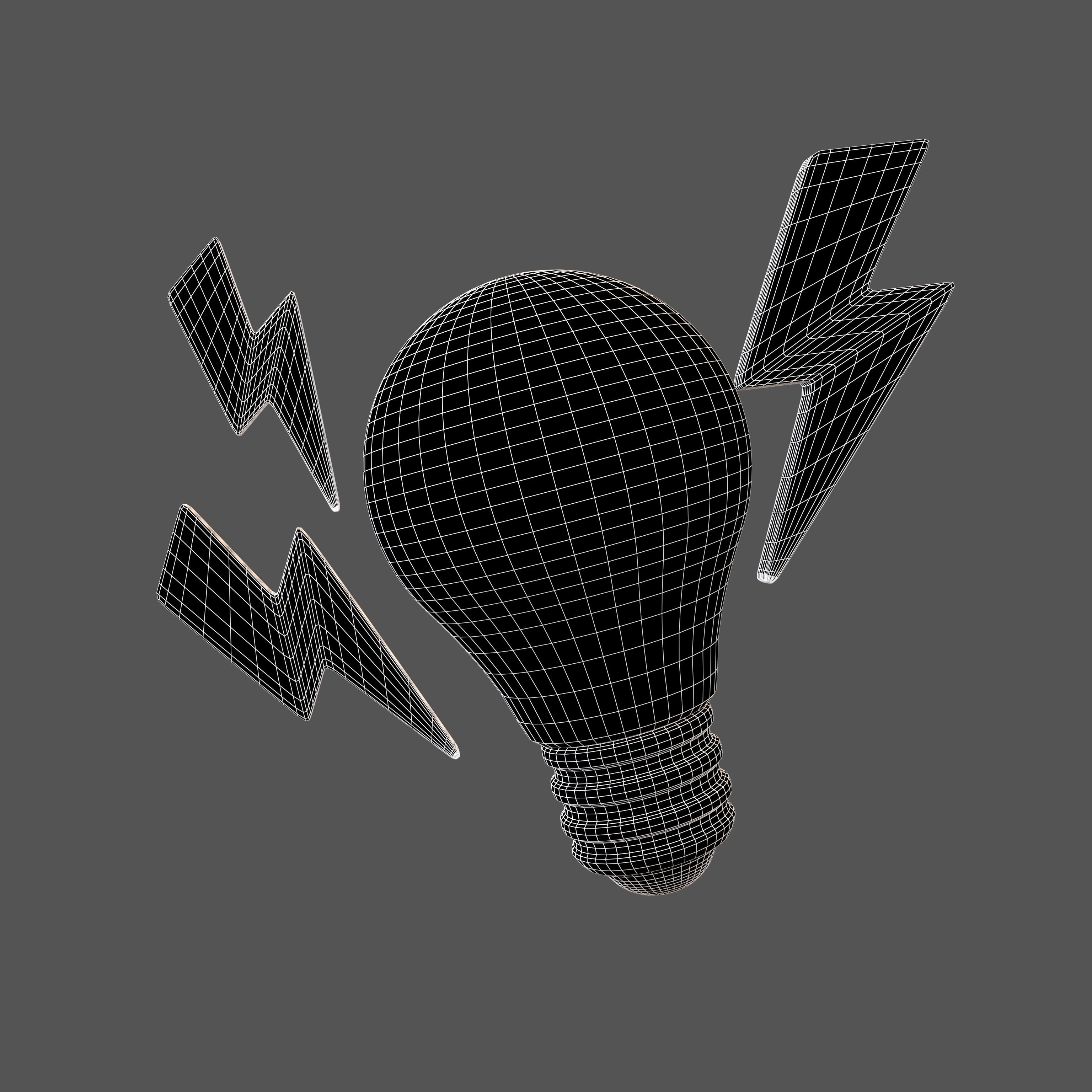 Electricity Icon v1 006 Low-poly 3D model_5