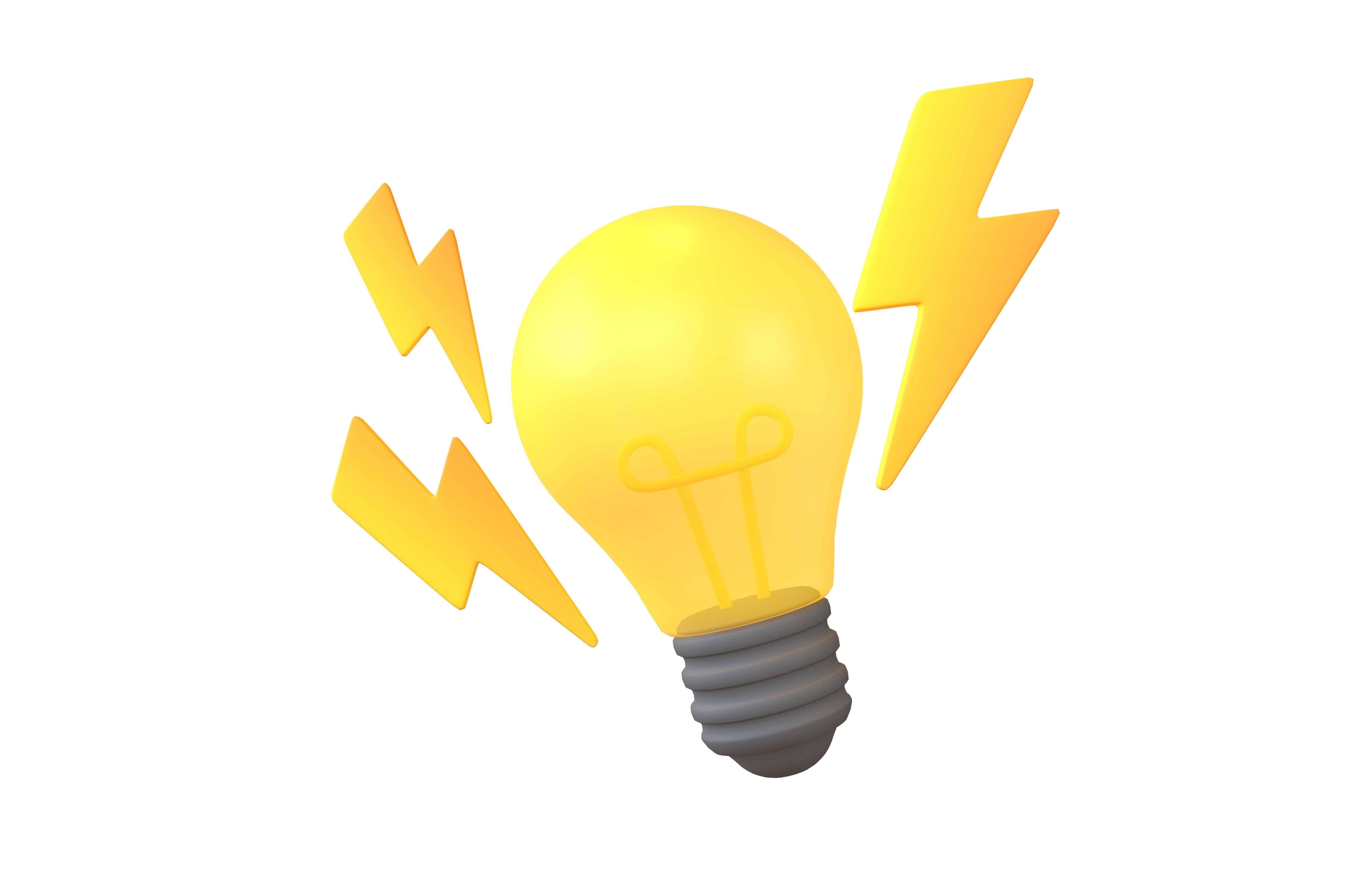 Electricity Icon v1 006 Low-poly 3D model_1