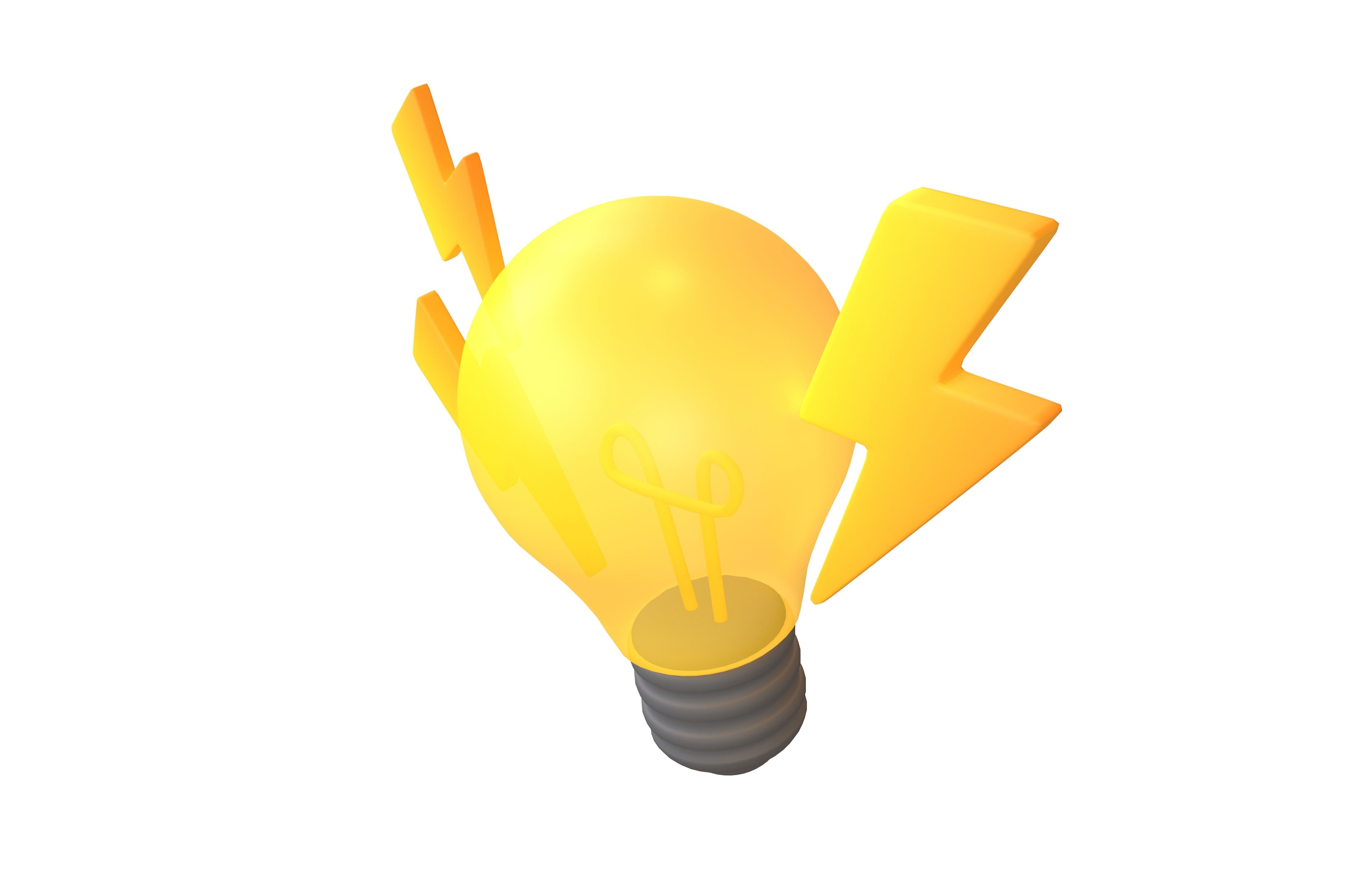 Electricity Icon v1 006 Low-poly 3D model_2