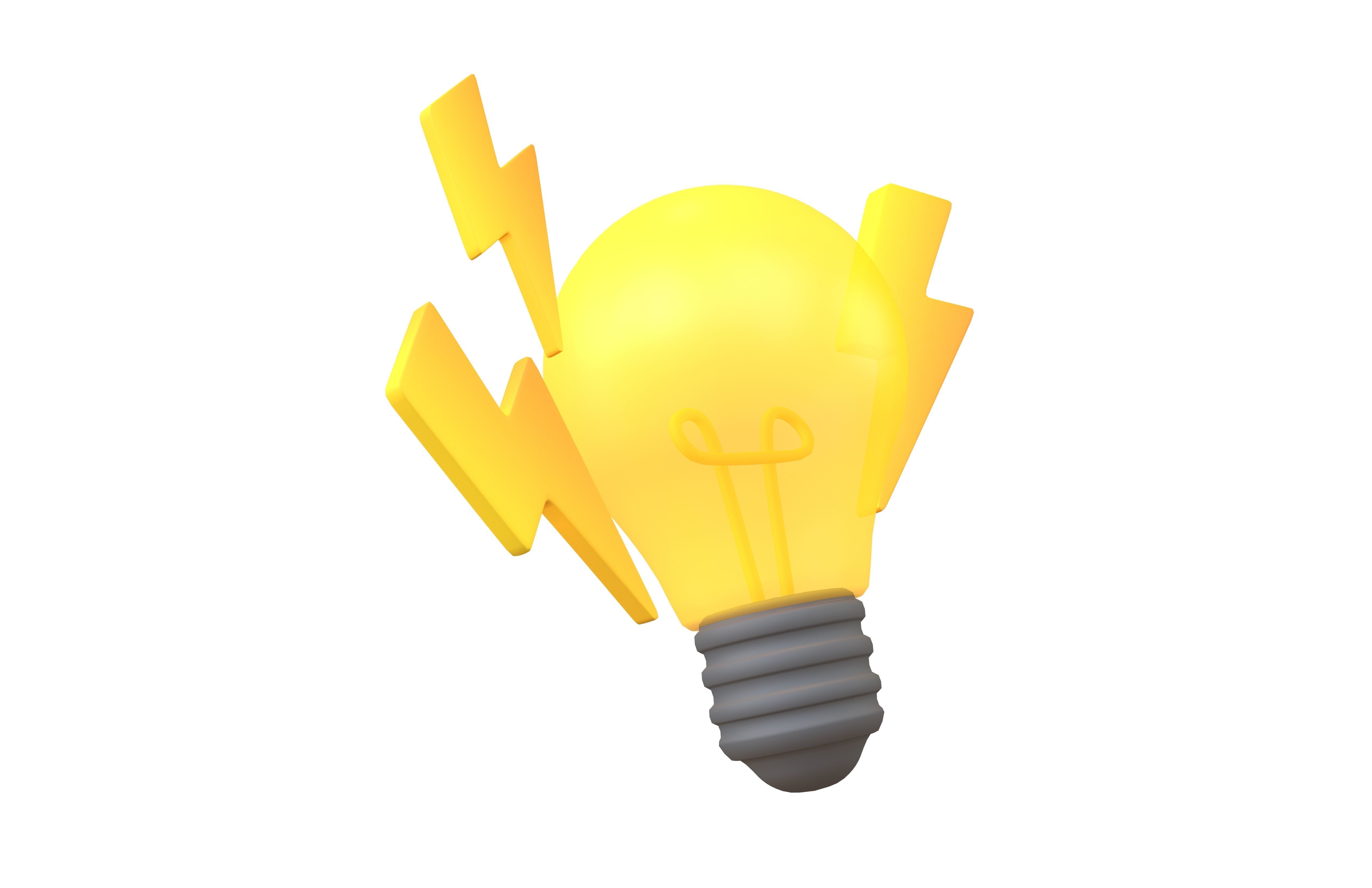 Electricity Icon v1 006 Low-poly 3D model_3