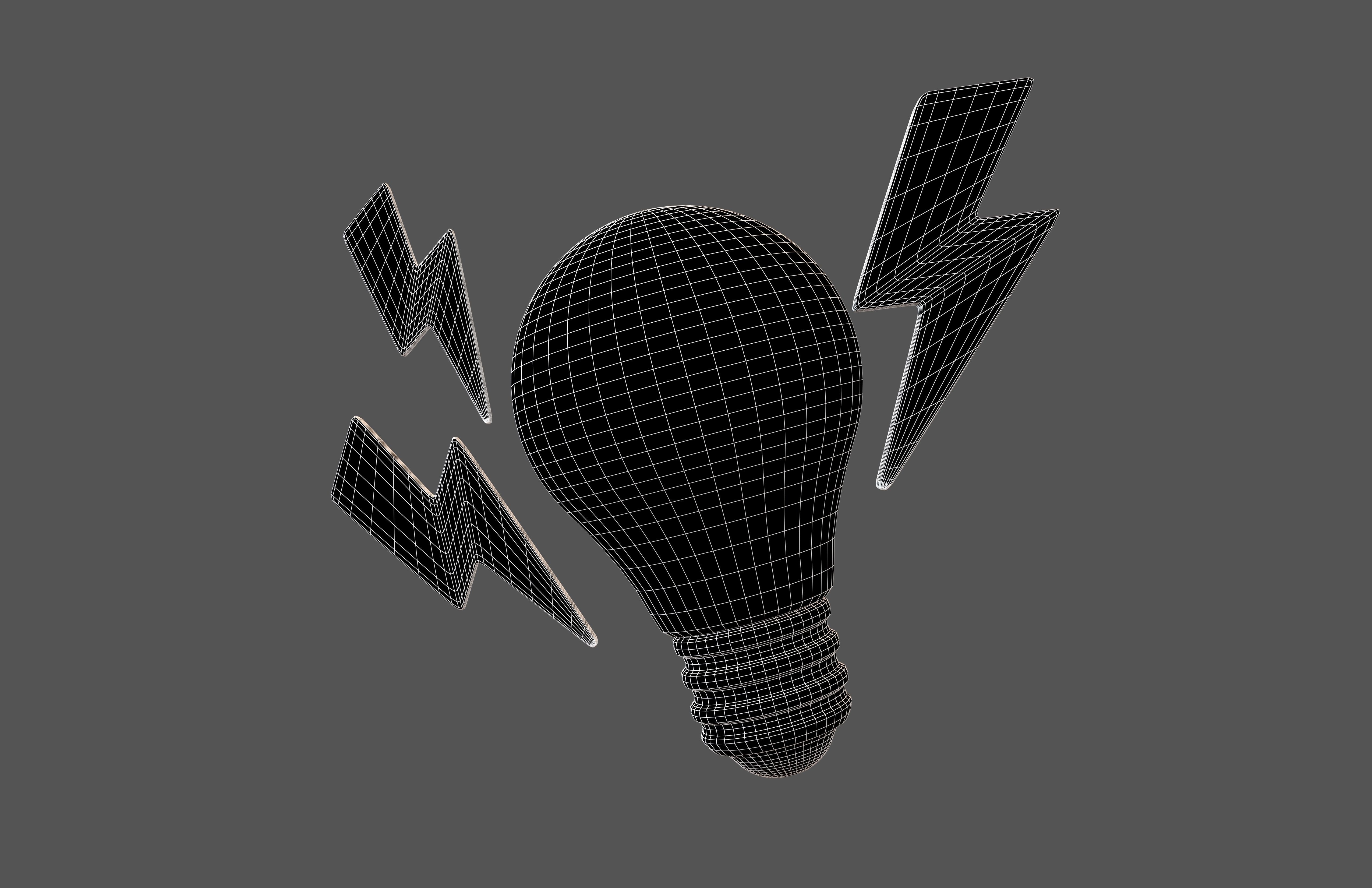 Electricity Icon v1 006 Low-poly 3D model_4