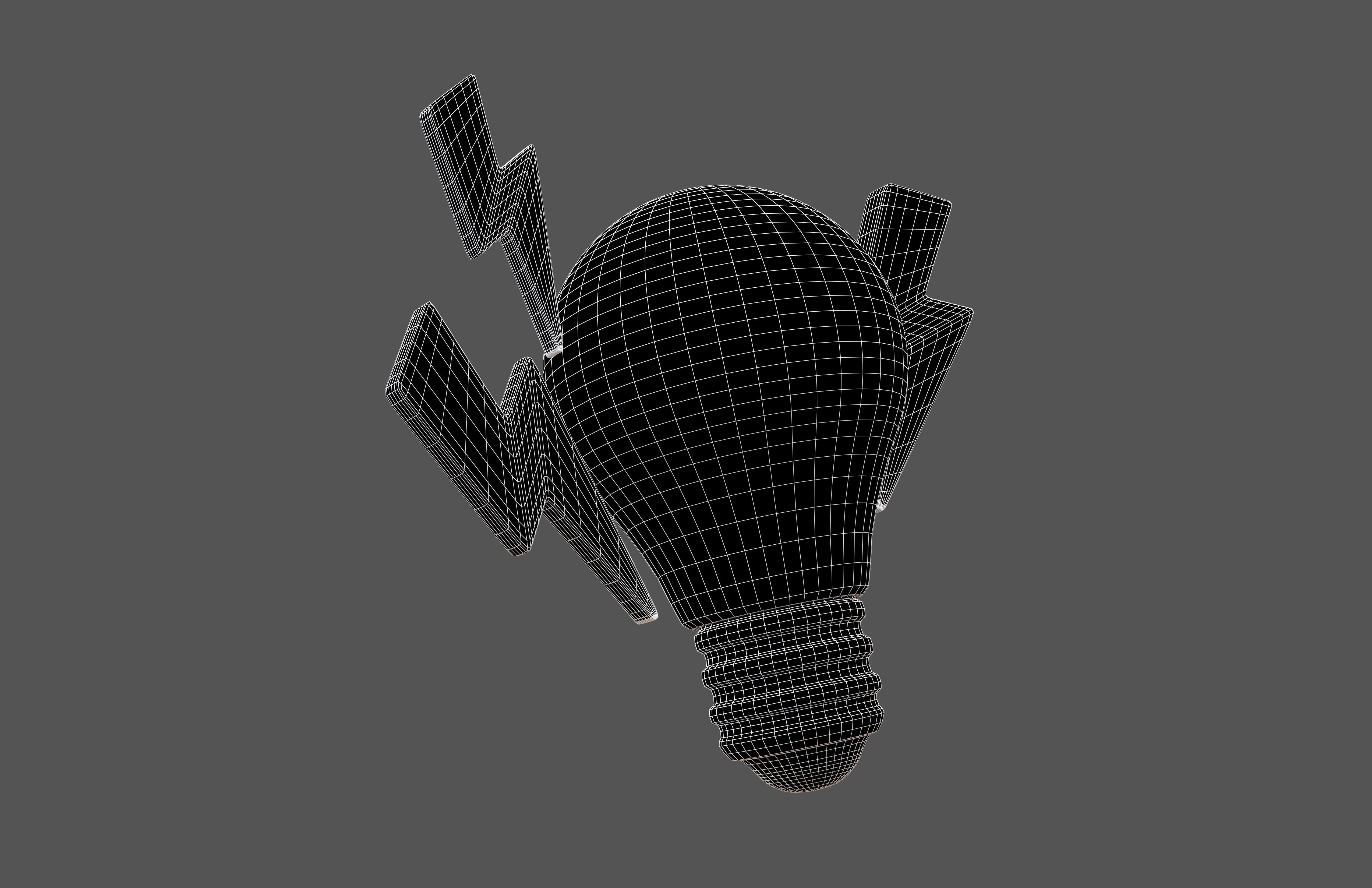 Electricity Icon v1 006 Low-poly 3D model_7