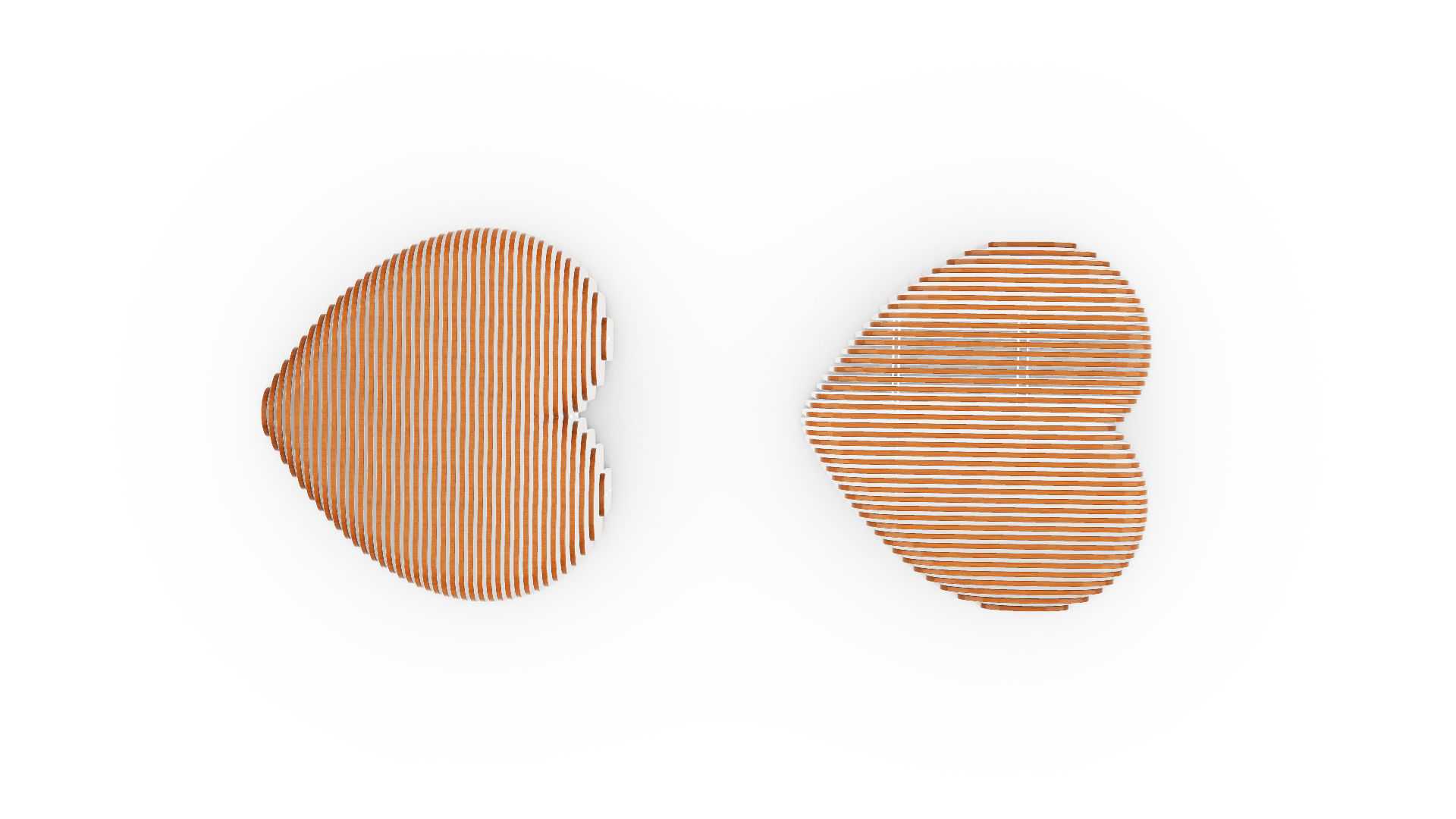 Parametric Heart bench 3D model_1