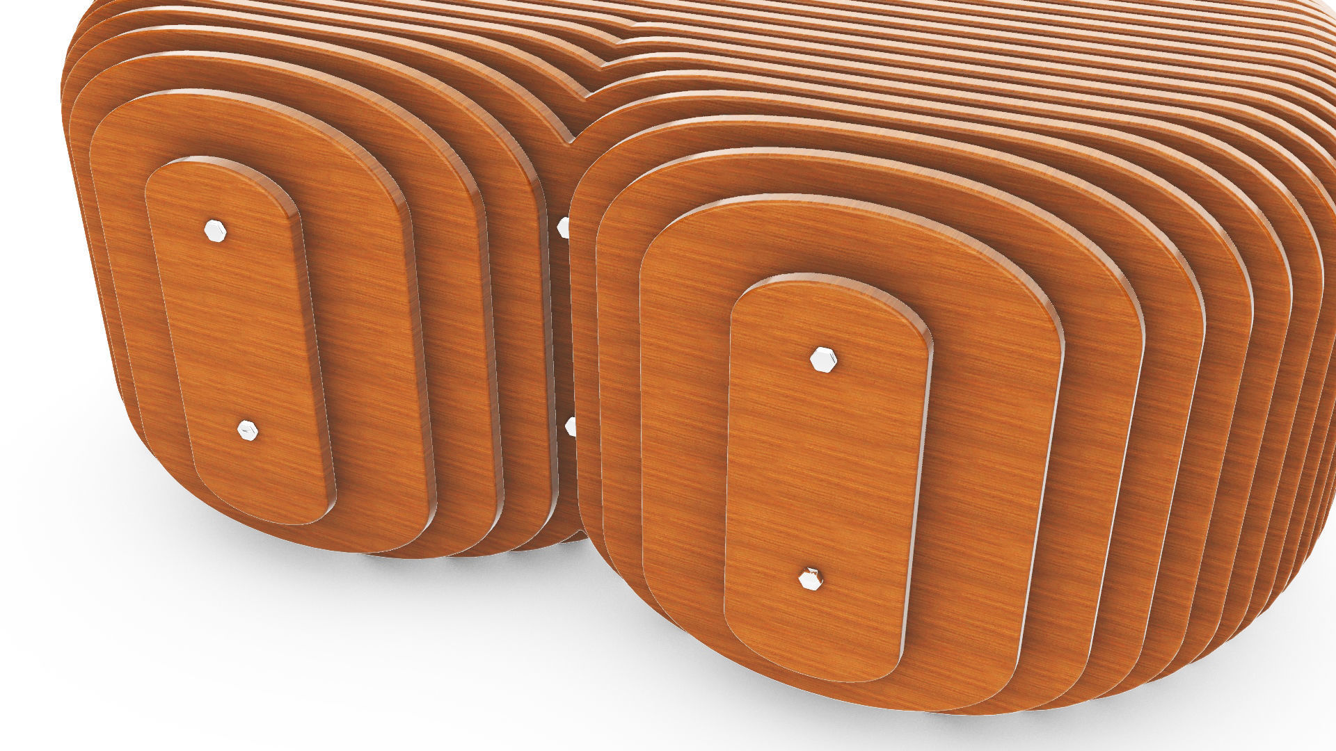 Parametric Heart bench 3D model_9