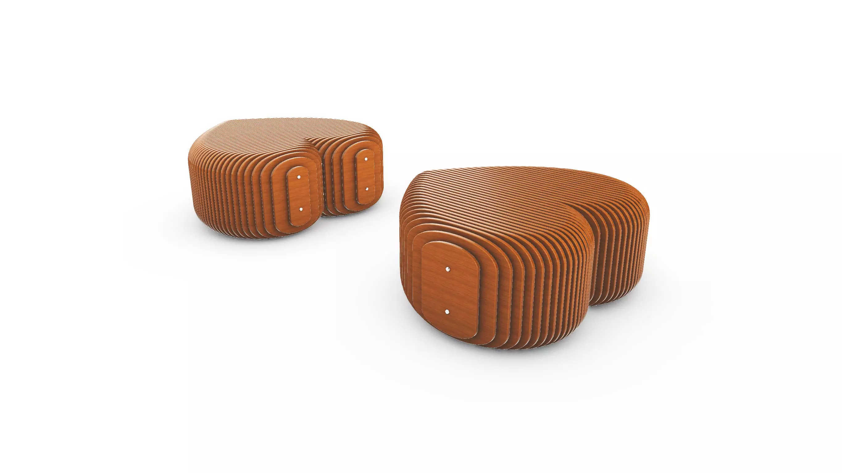 Parametric Heart bench 3D model_0