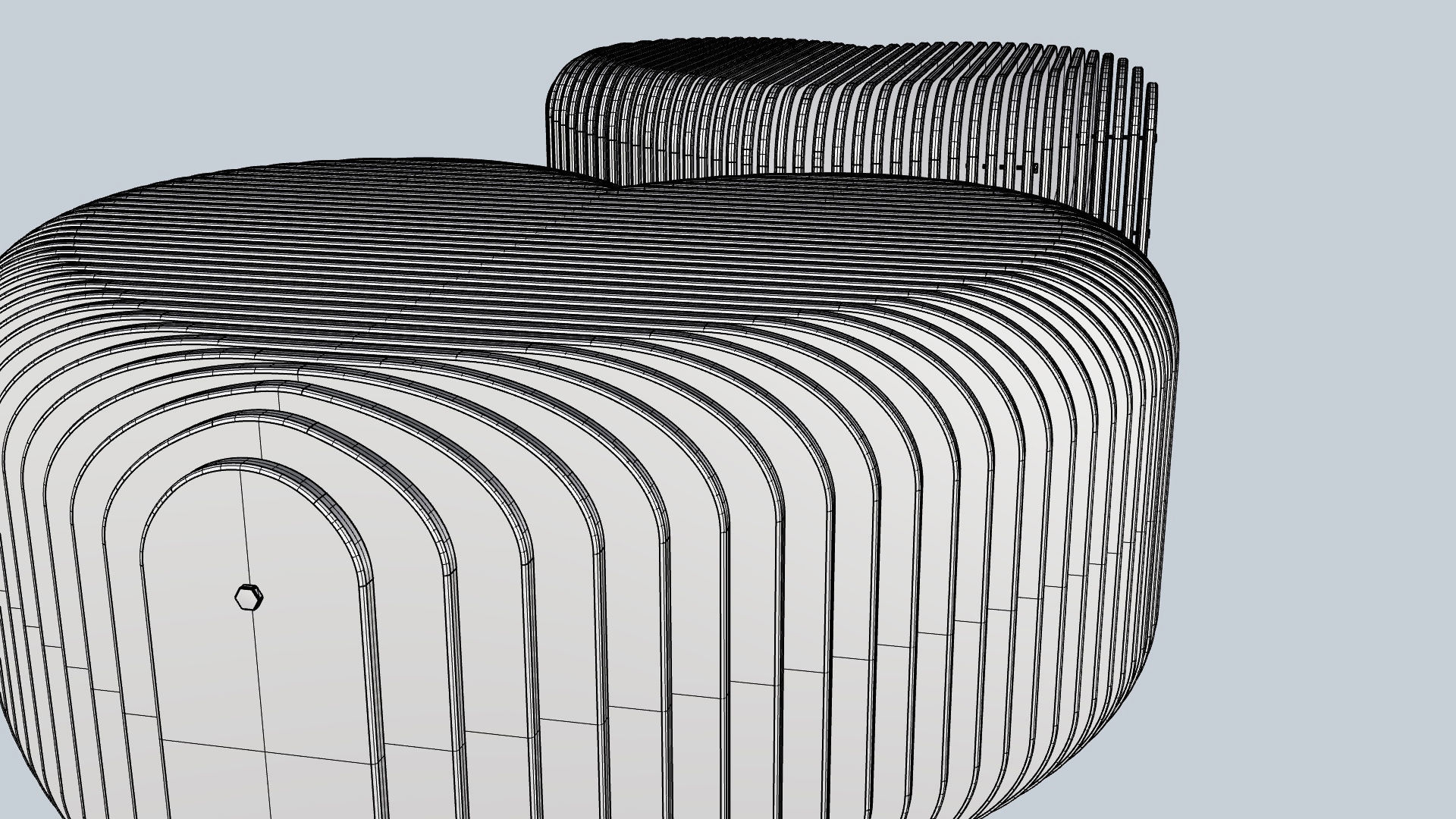 Parametric Heart bench 3D model_12