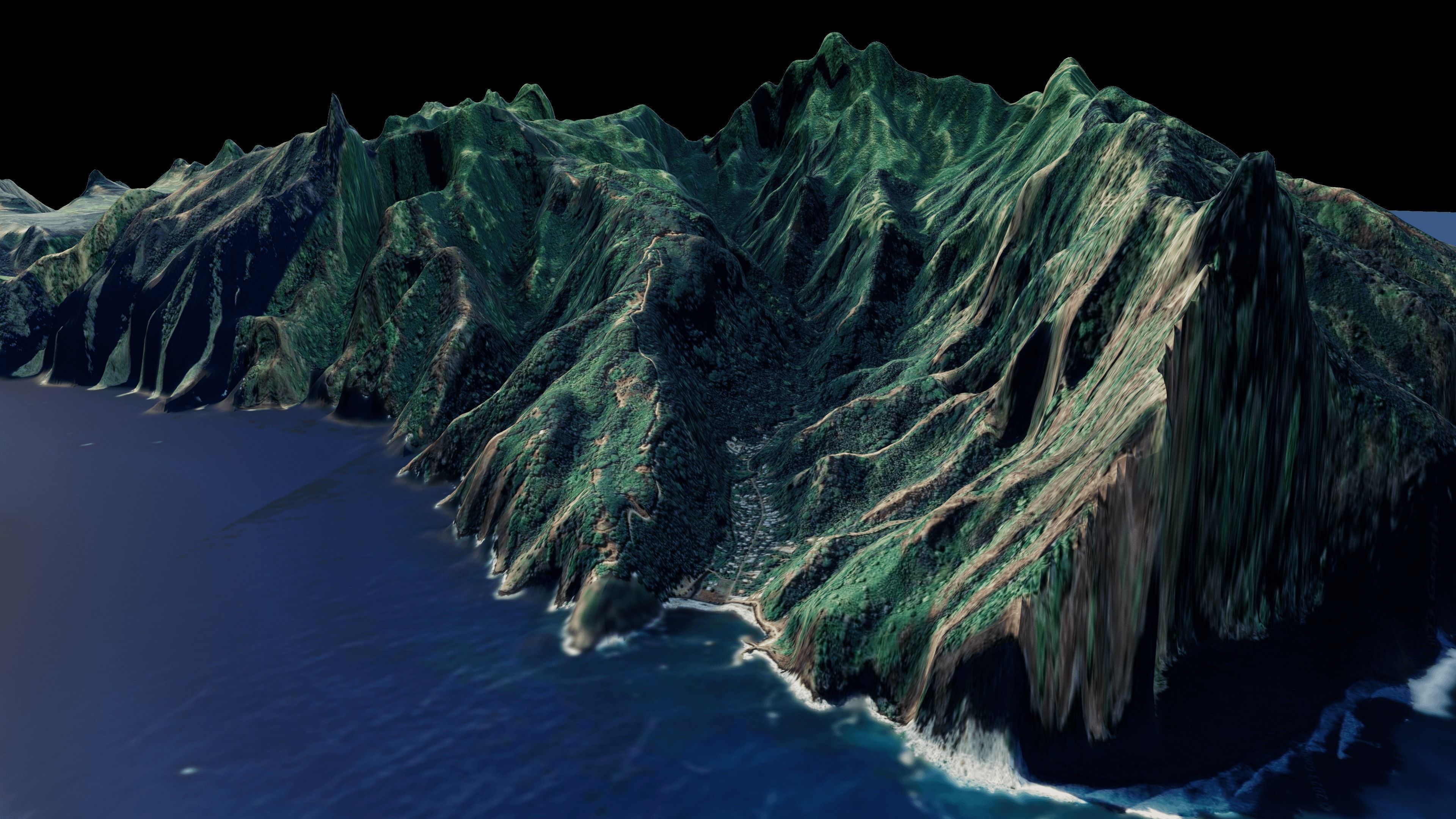 Fatu Hiva island 3d model terrain 3D model_2