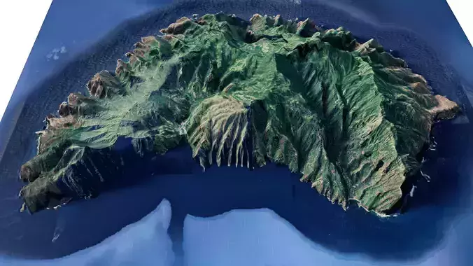 Fatu Hiva island 3d model terrain 3D model
