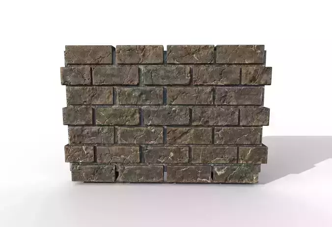 Brick wall model with PBR texture Low-poly 3D model