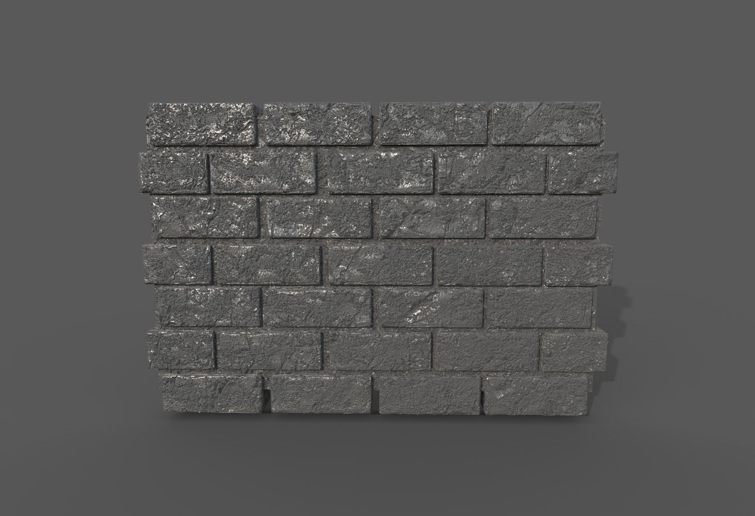 Brick wall model with PBR texture Low-poly 3D model_3
