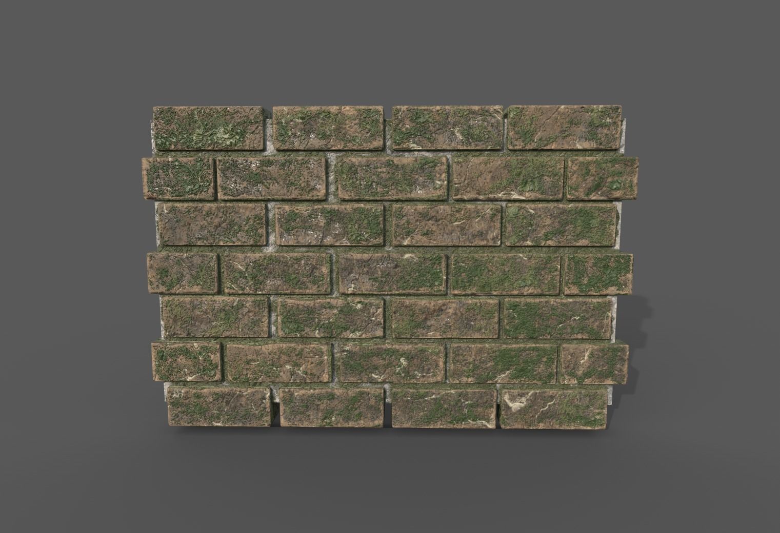 Brick wall model with PBR texture Low-poly 3D model_2