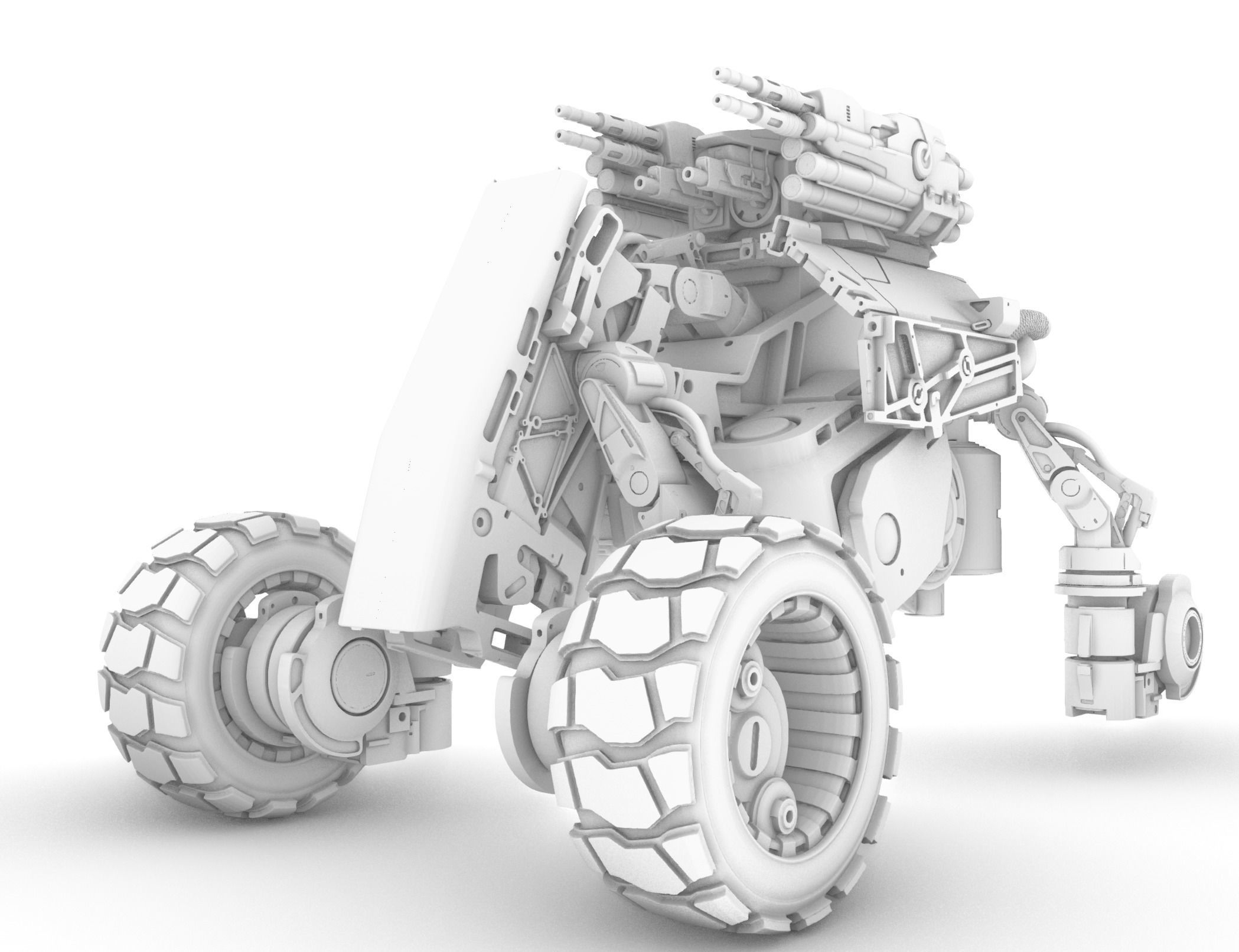 Mech robot 3D print model_4