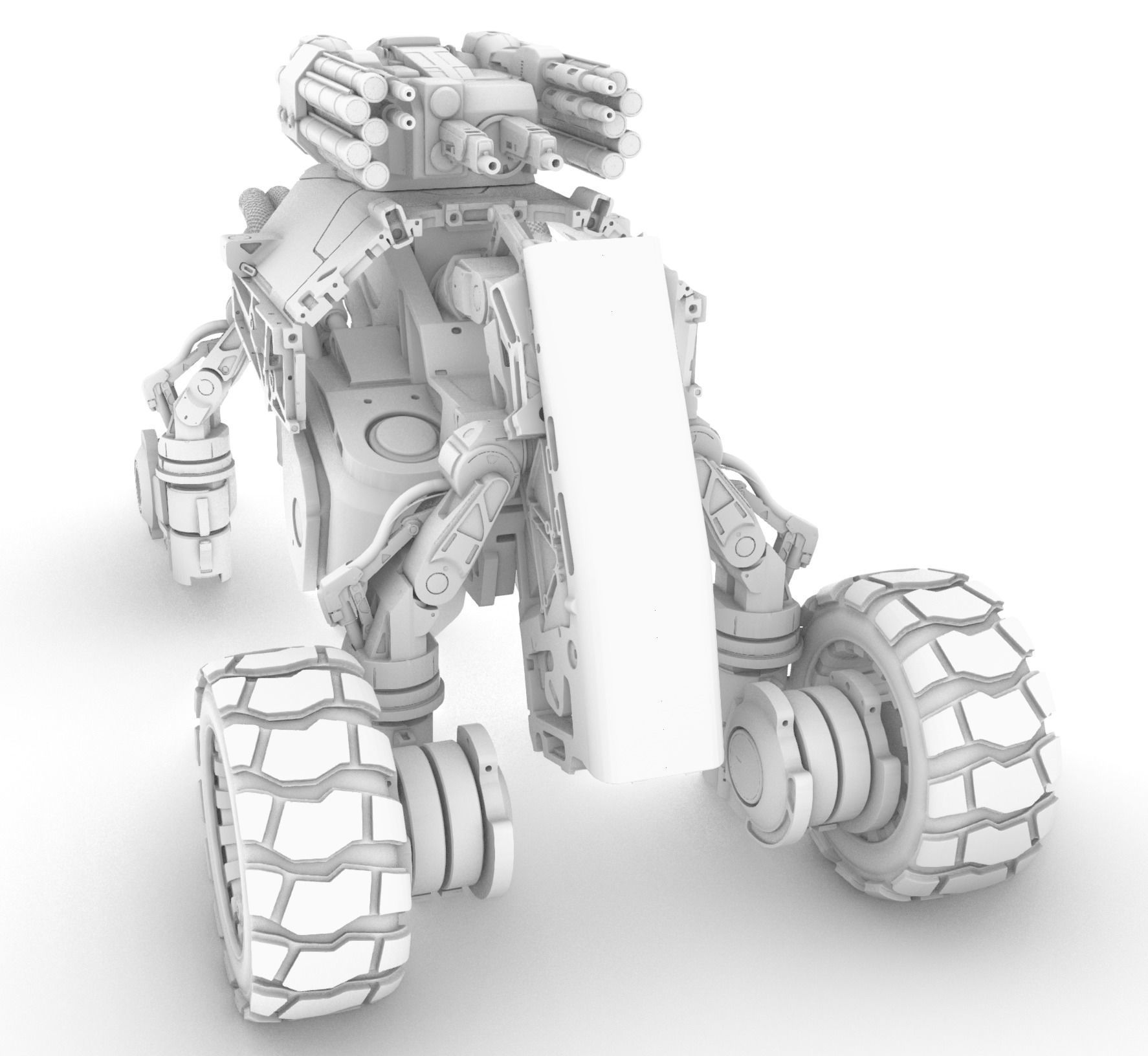Mech robot 3D print model_3