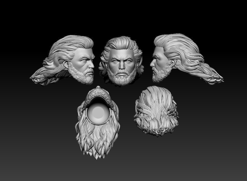 Aquaman - Headsculpt for Action Figures 3D print model_1