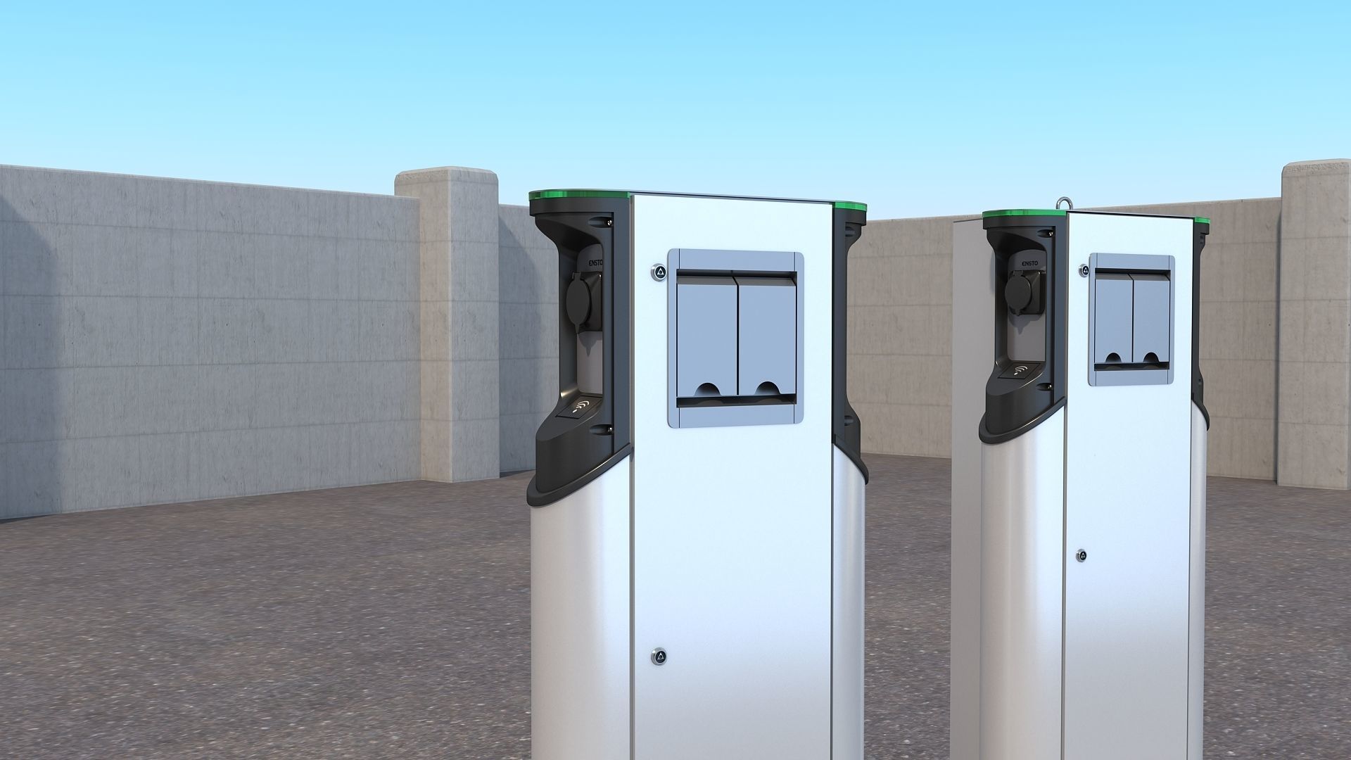 Ensto Charging Station 3D model_7