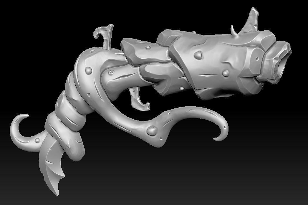 Wooden pistol 3d print 3D print model_3